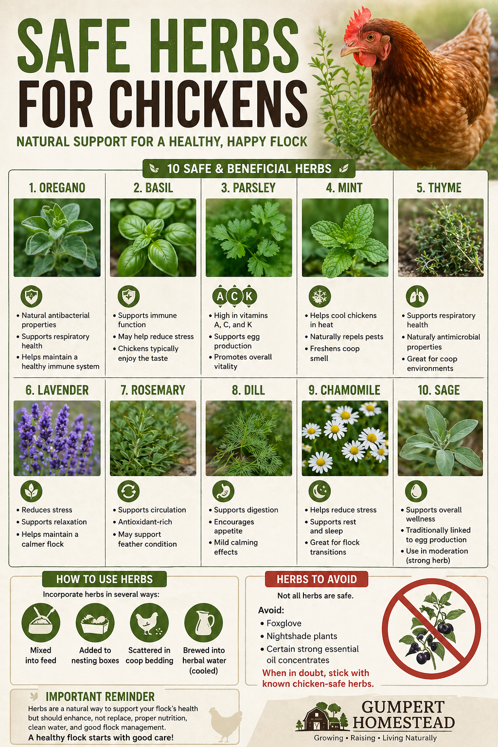 Safe Herbs for Chickens: Natural Ways to Support Health, Egg Production & Coop Wellness