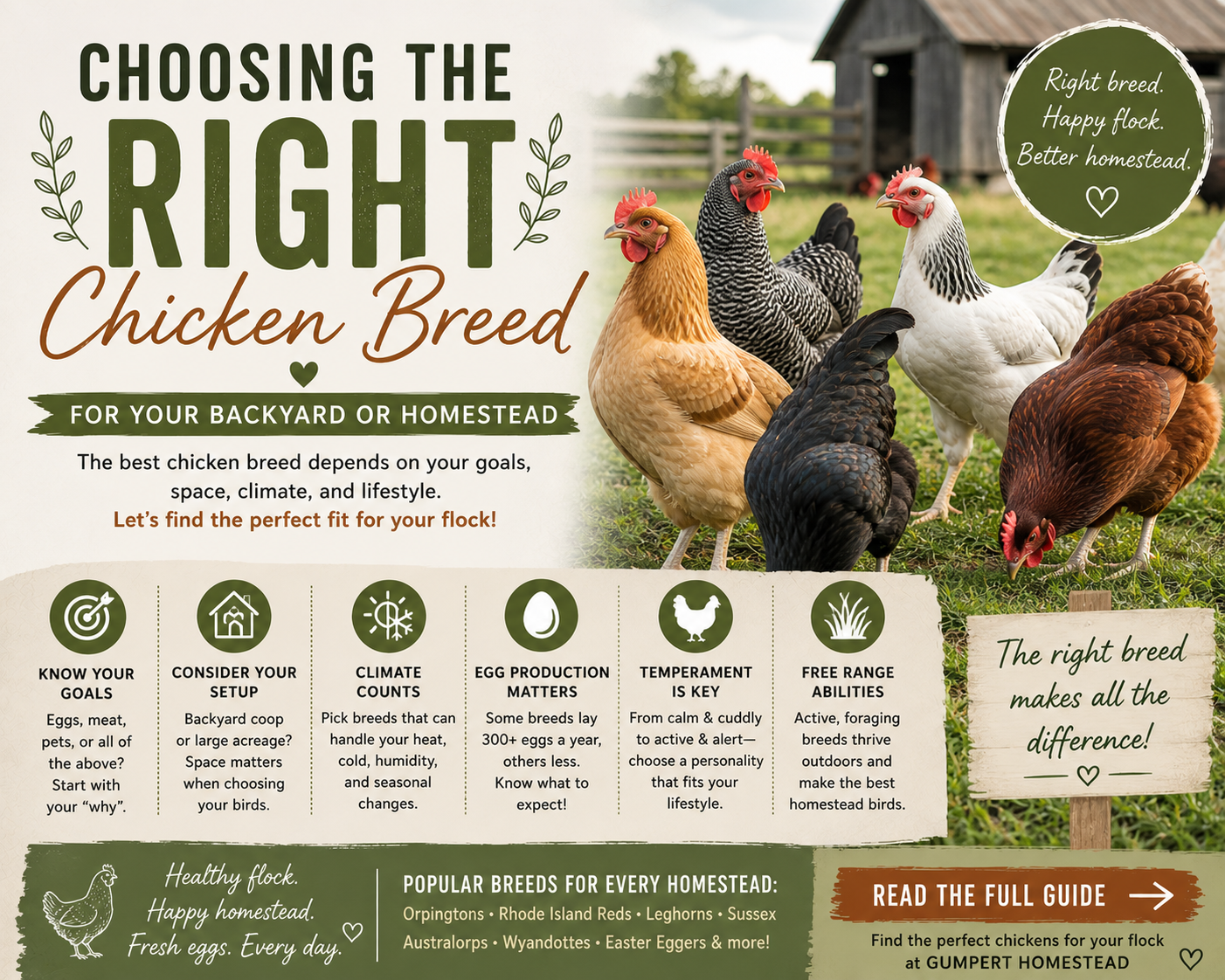 Choosing the Right Chicken Breed for Your Backyard or Large Acreage Homestead