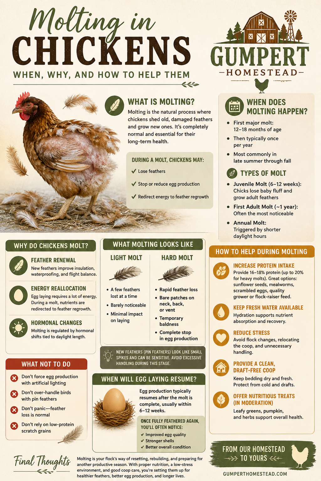 Molting in Chickens: When It Happens, Why It Matters, and How to Support Your Flock