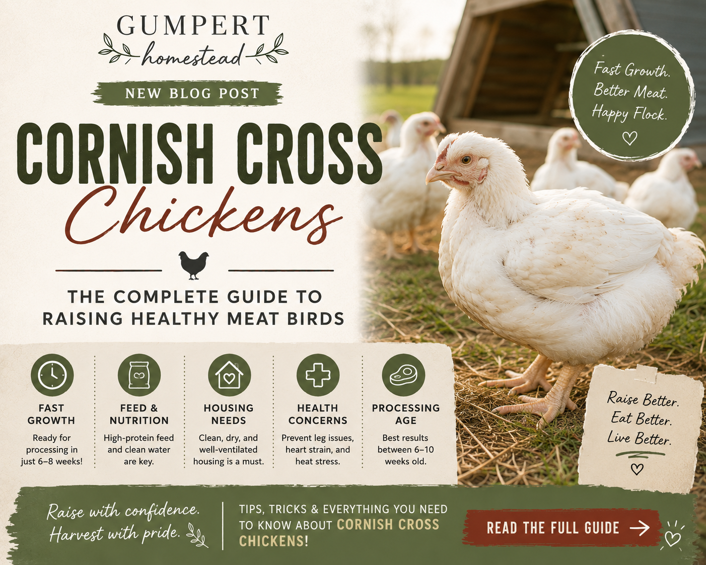 Cornish Cross Chickens: Complete Guide to Raising Cornish Cross Broilers for Meat