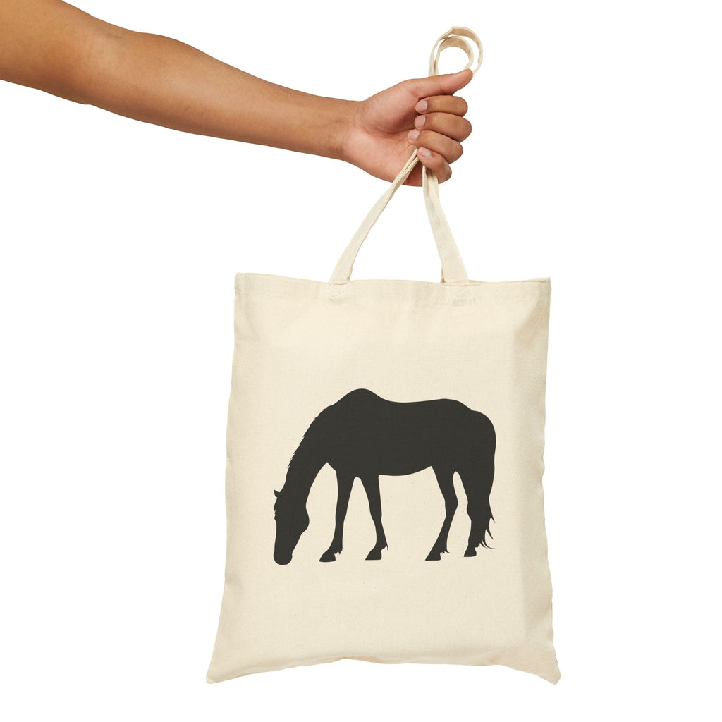 Horse Silhouette Canvas Tote Bag | Equestrian Farm Tote | Minimalist Horse Lover Market Bag | Rustic Farmhouse Country Tote