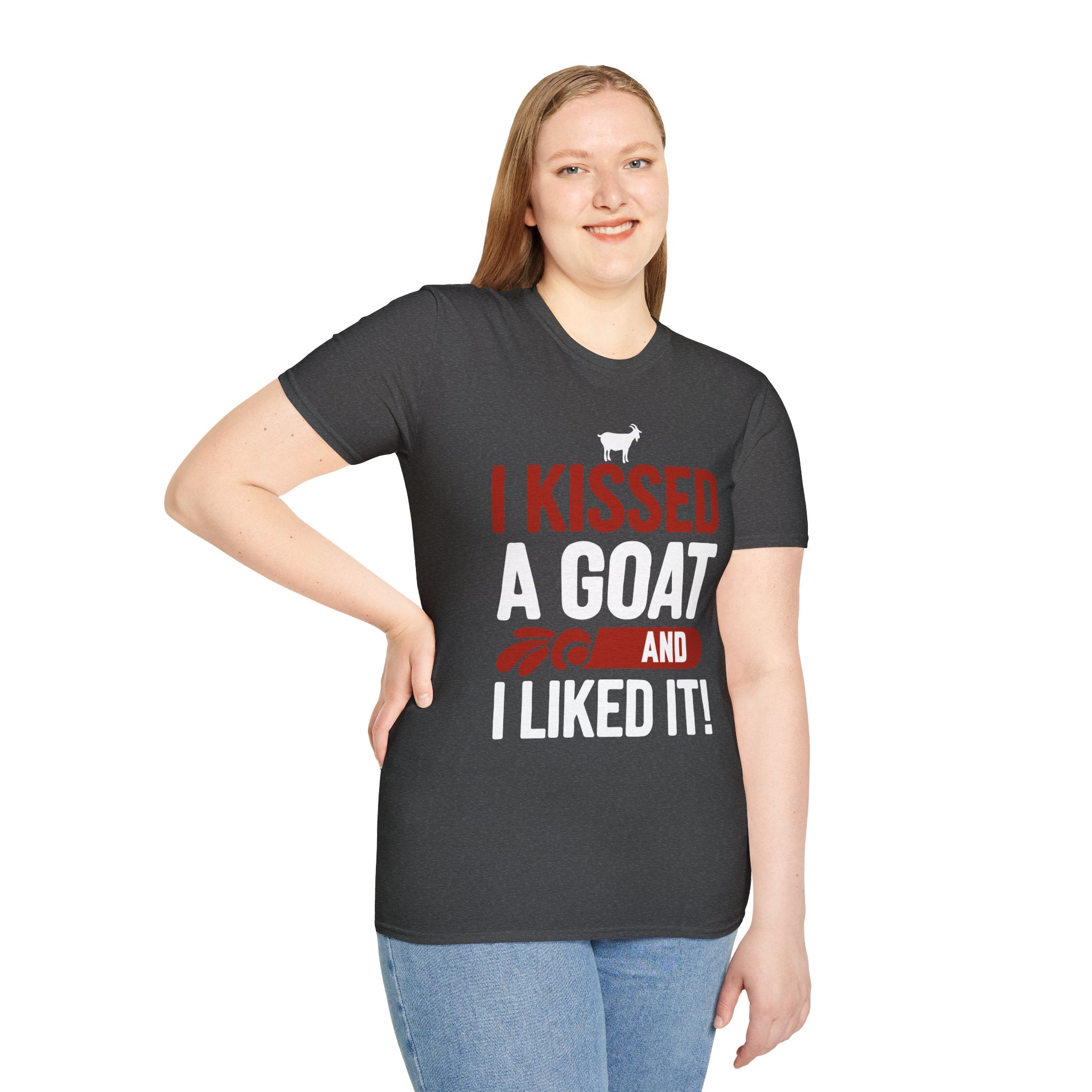 I Kissed a Goat and I Liked It Funny Unisex T-Shirt | Goat Lover Farm Humor Tee