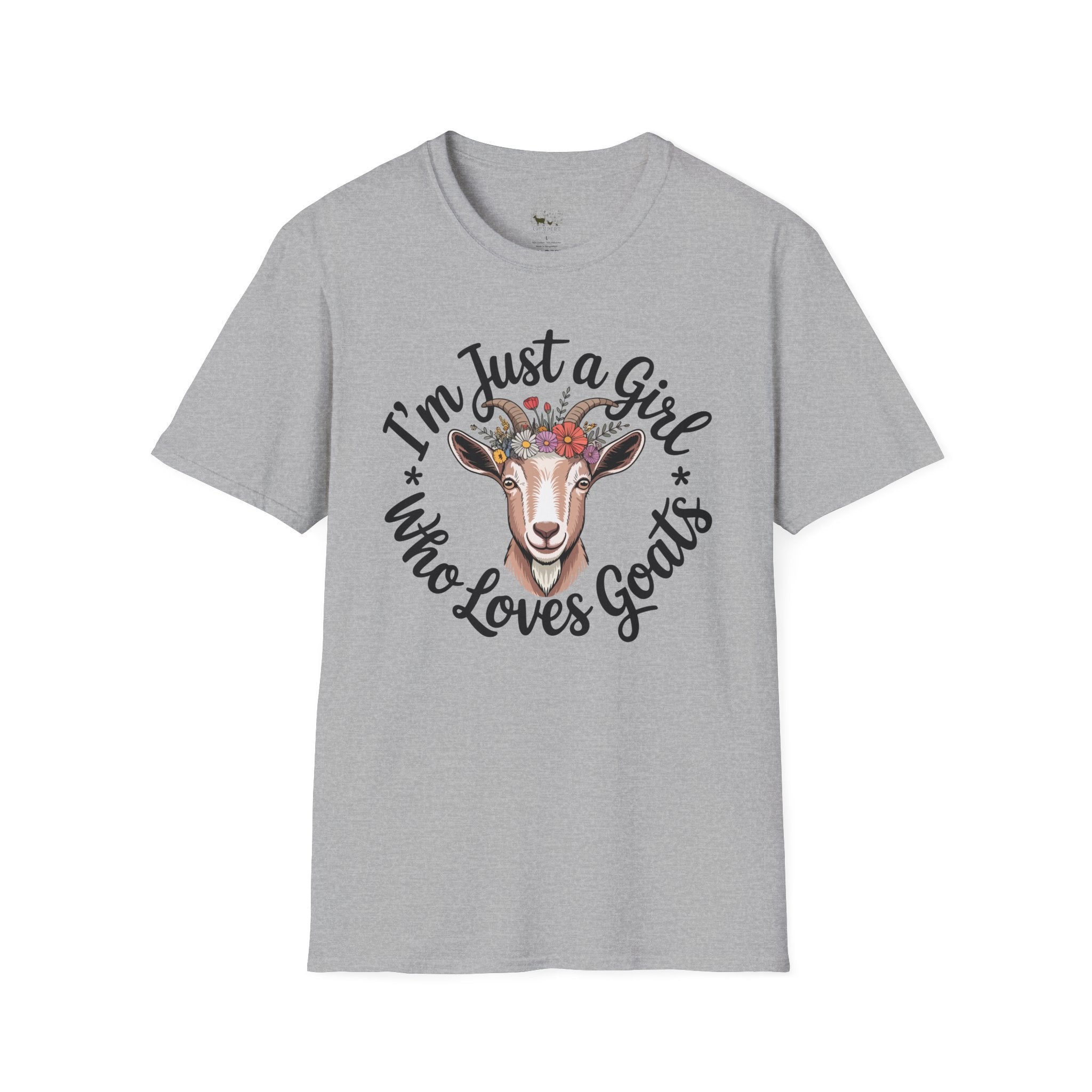 I’m Just a Girl Who Loves Goats Floral Unisex T-Shirt | Cute Goat Lover Farm Life Tee
