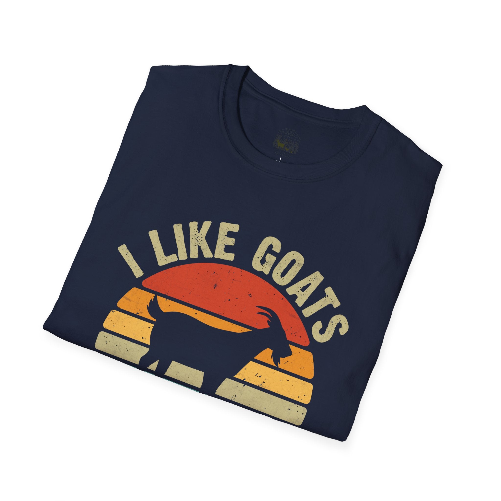 “I Like Goats & Maybe Like 3 People” Vintage Goat Lover Unisex Softstyle T-Shirt | Funny Farm Life Tee
