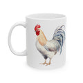 White Leghorn Rooster Ceramic Mug – Farm Homestead Coffee Cup, Backyard Chicken Lover Gift (11oz, 15oz)