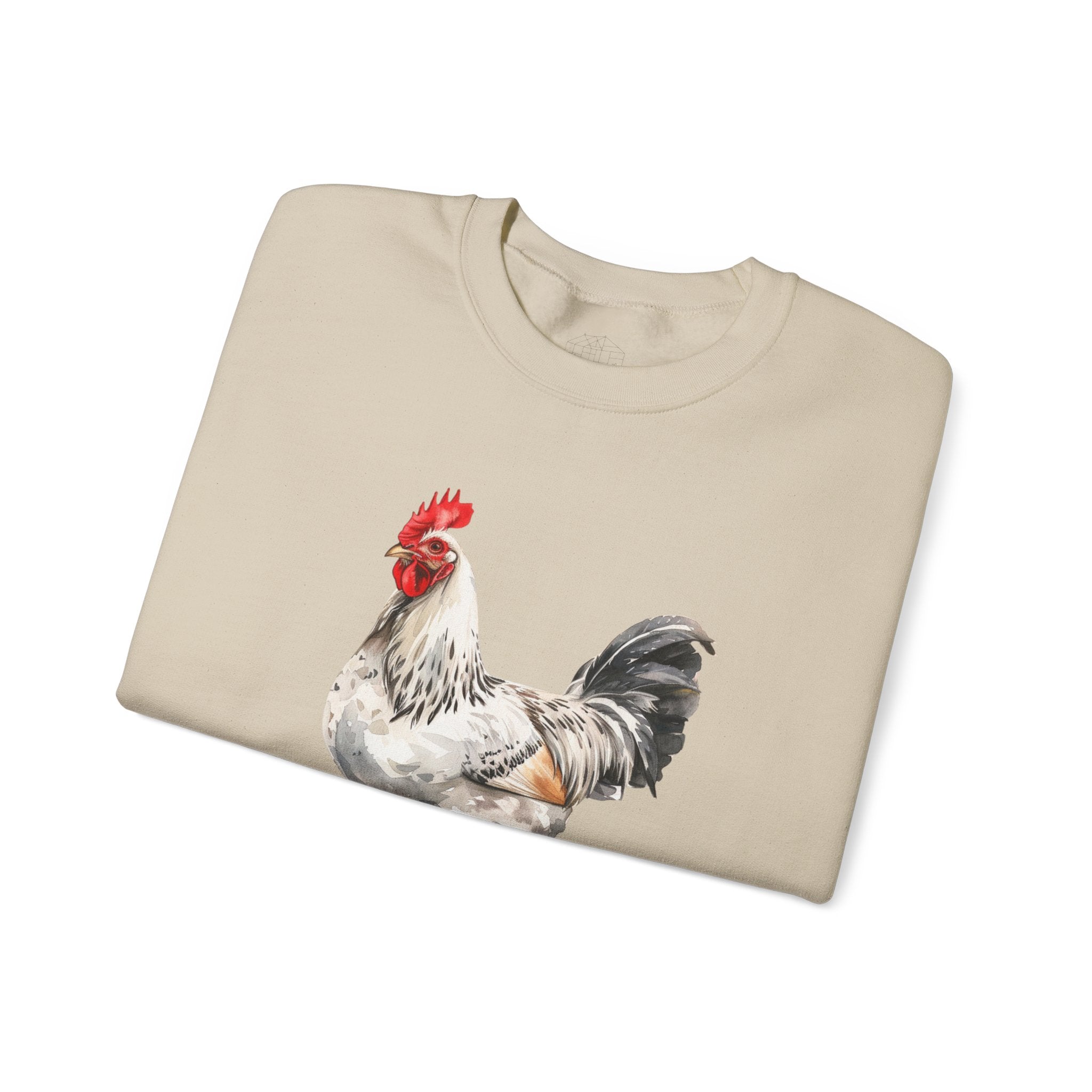 Light Sussex Rooster Sweatshirt – Farmhouse Chicken Crewneck, Heritage Sussex Rooster Pullover, Homestead Apparel