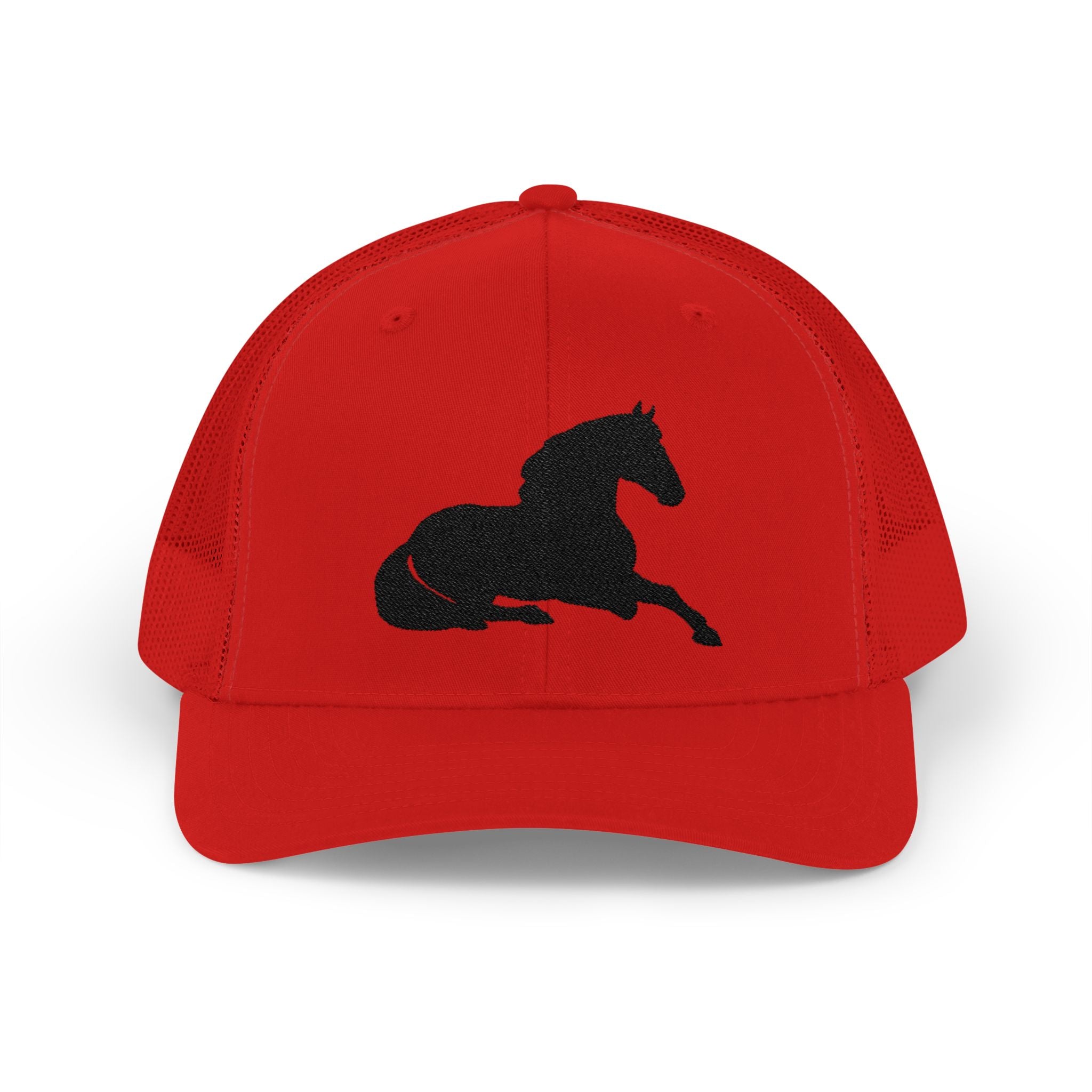 Resting Horse Trucker Hat | Laying Horse Silhouette Mesh Snapback Cap | Western Ranch Horse Lover Hat | Rustic Farm Life Cowboy Cowgirl Cap