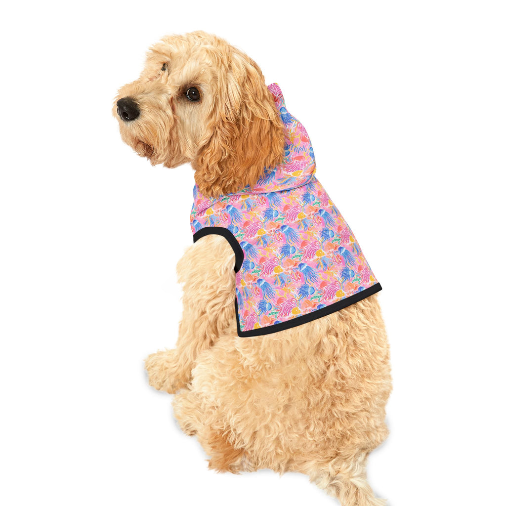 Pink Neon Jellyfish Pet Hoodie, Cute Animal Lover Gift, Dog Sweater, Cat Jumper, Pet Clothing