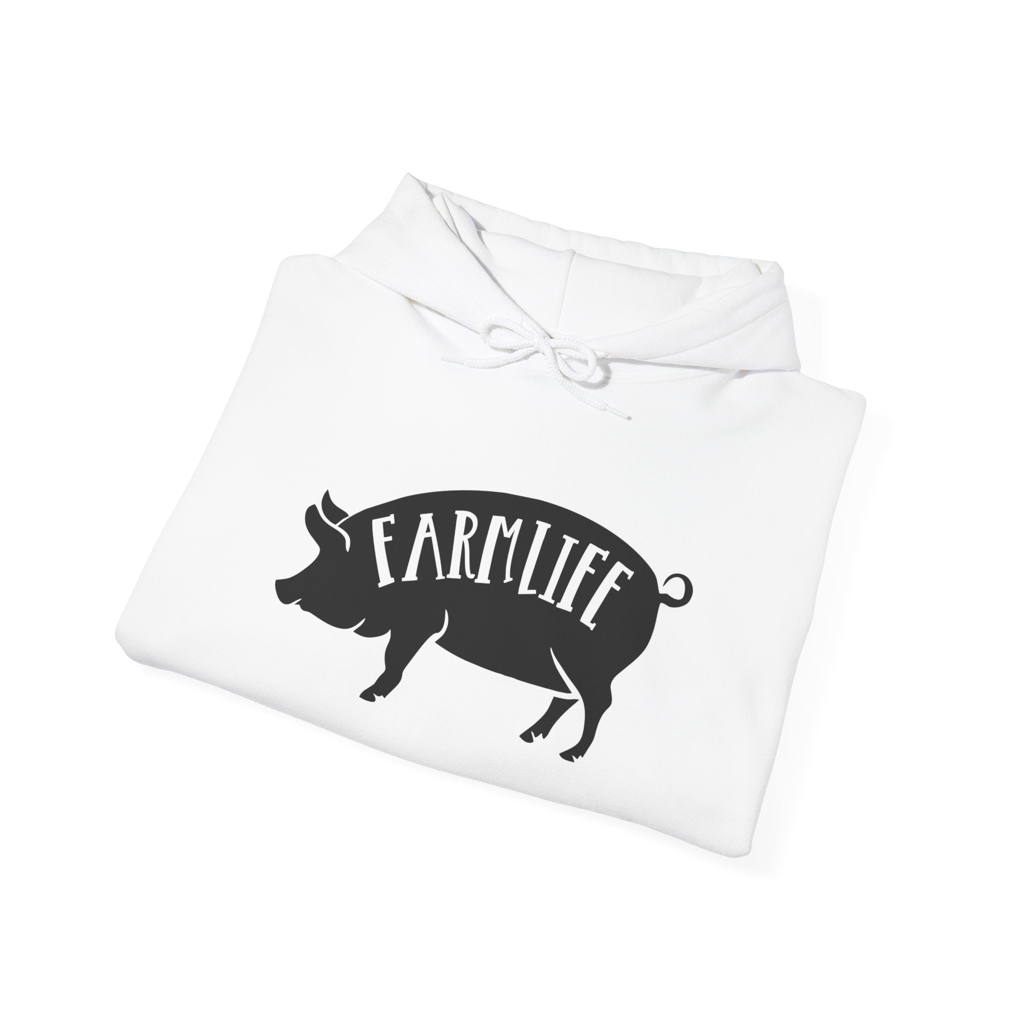 Farmhouse Pig Silhouette Hoodie – Farm Life Sweatshirt, Pig Lover Pullover, Homestead Hoodie, Mini Pig Apparel, Farm Animal Hoodie, Country Living Unisex Hoodie