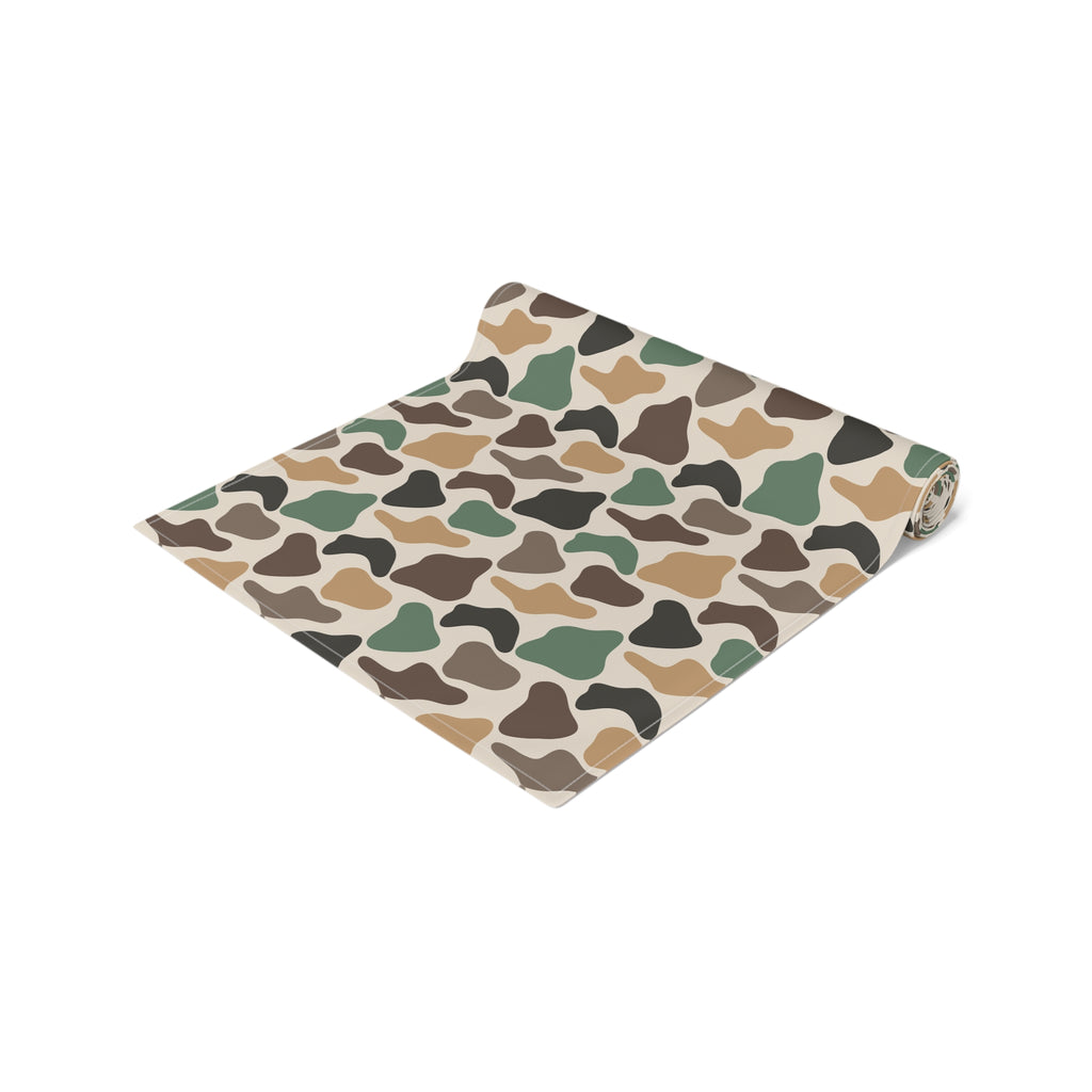 Duck Camo Farmhouse Table Runner | Rustic Waterfowl Kitchen Decor | Country Duck Print Dining Table Linen | Homestead Farm Table Runner
