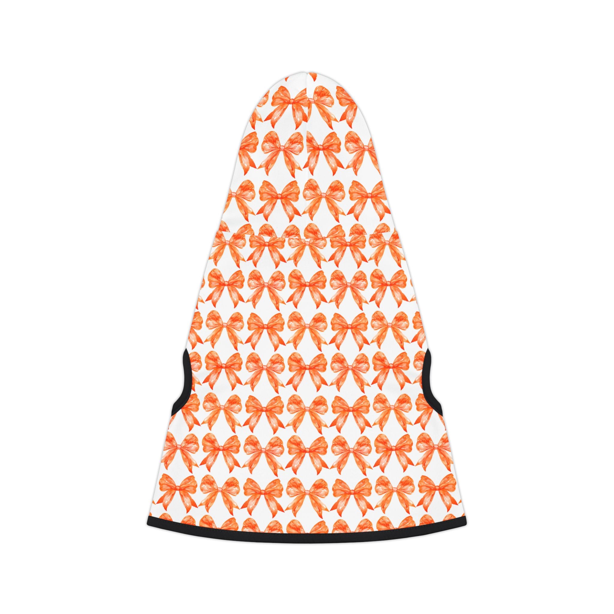 Orange Coquette Bows Cute Pet Hoodie - Adorable Puppy Sweater, Small Dog Outfit, Furry Friend Gift, Pet Apparel, Animal Lover Present