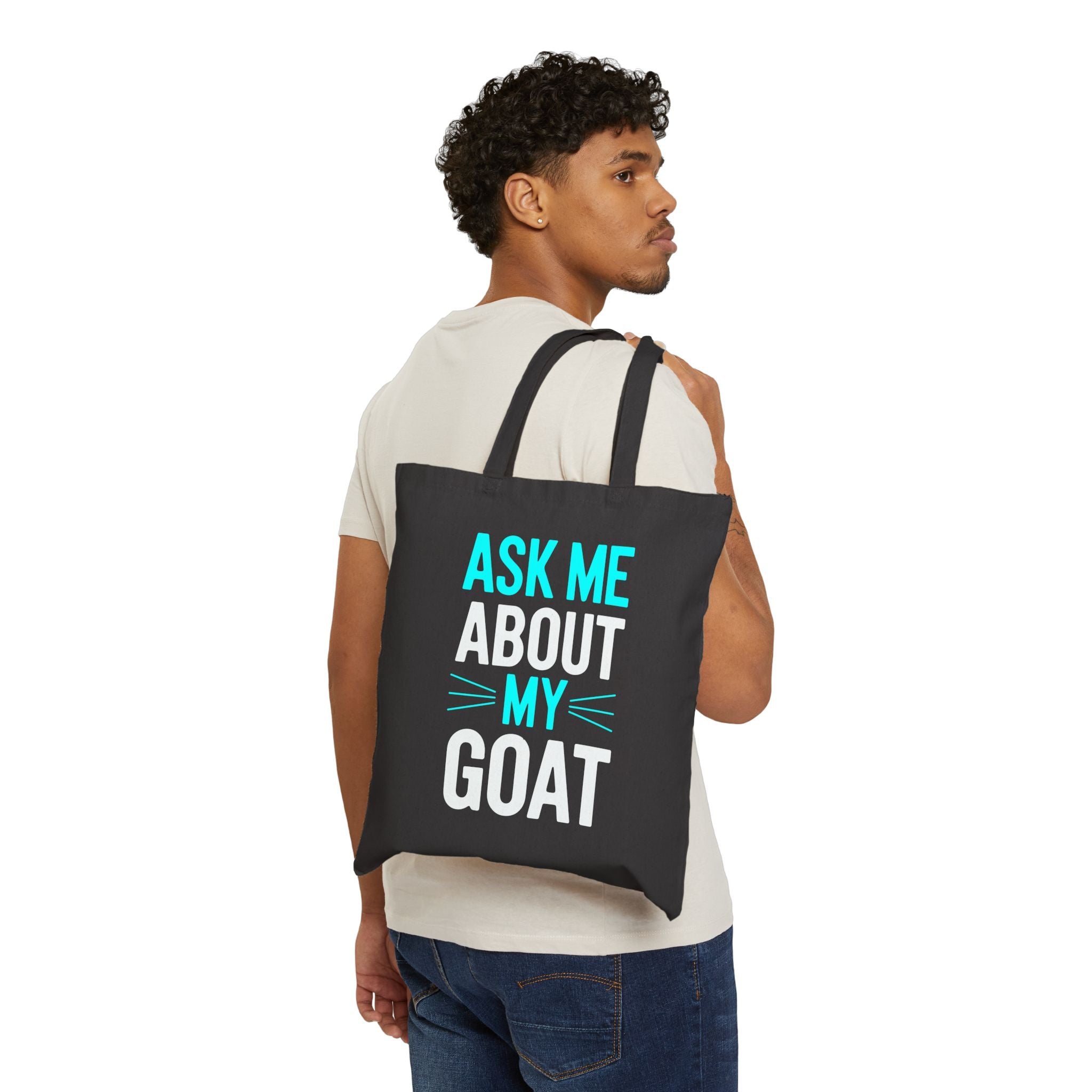 Ask Me About My Goat Tote Bag | Funny Goat Lover Canvas Bag | Goat Mom Gift | Farm Life Tote | Reusable Market Bag | Gumpert Homestead