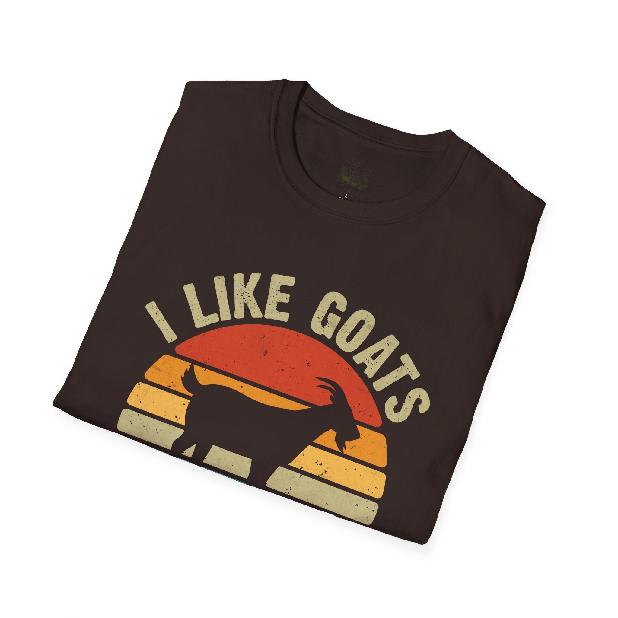 “I Like Goats & Maybe Like 3 People” Vintage Goat Lover Unisex Softstyle T-Shirt | Funny Farm Life Tee