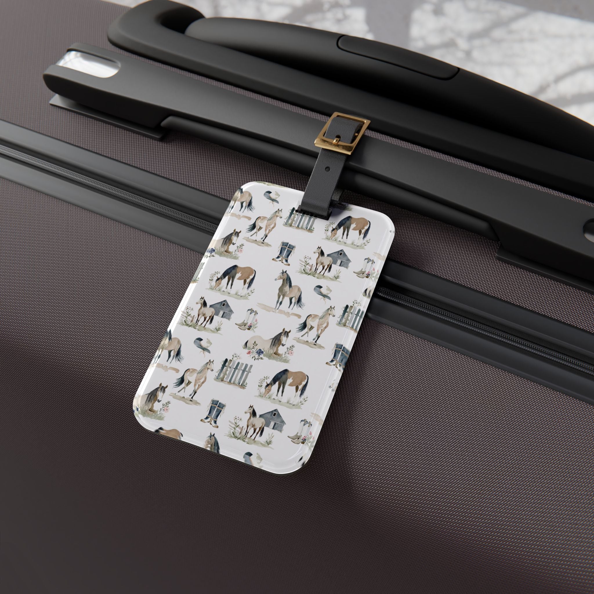 Equestrian Luggage Tag | Farmhouse Horse Travel Accessory | Rustic Horse Suitcase Tag | Western Travel Bag Identifier | Gumpert Homestead