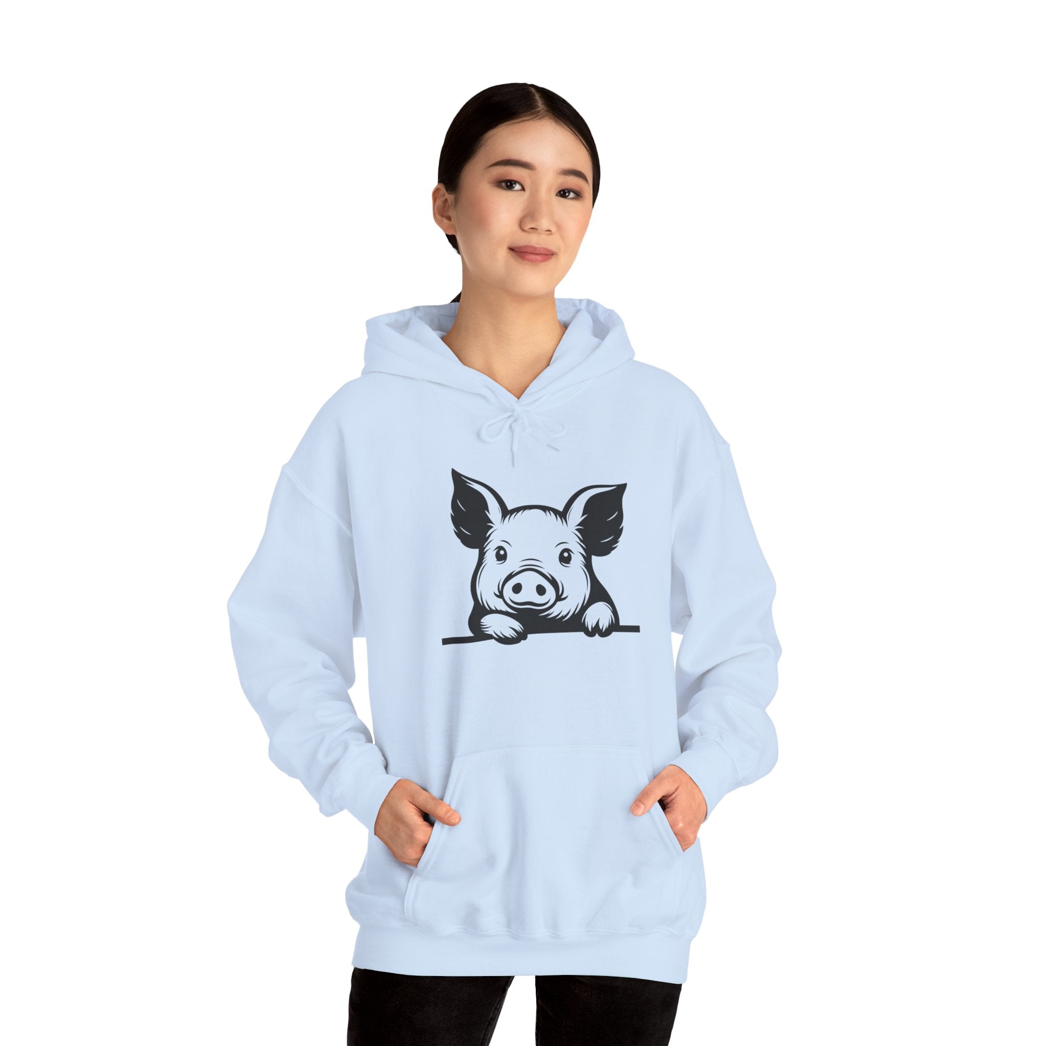 Peeking Pig Hoodie – Cute Pig Pullover Sweatshirt, Pig Lover Hoodie, Farm Life Hoodie, Mini Pig Apparel, Homestead Hoodie, Farm Animal Hoodie, Country Living Unisex Hoodie