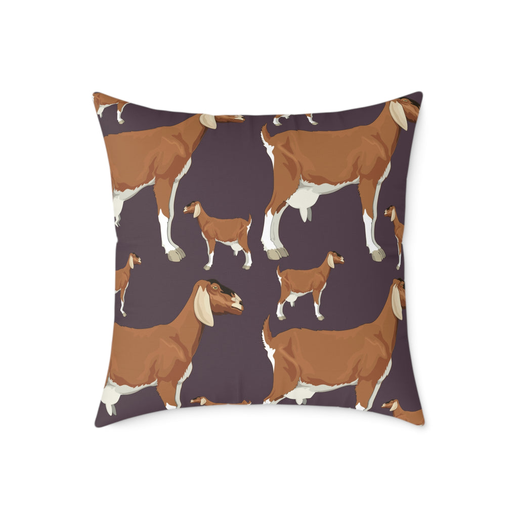 Goat Throw Pillow | Farmhouse Goat Accent Pillow | Rustic Goat Home Decor Cushion | Country Farm Animal Pillow | Gumpert Homestead