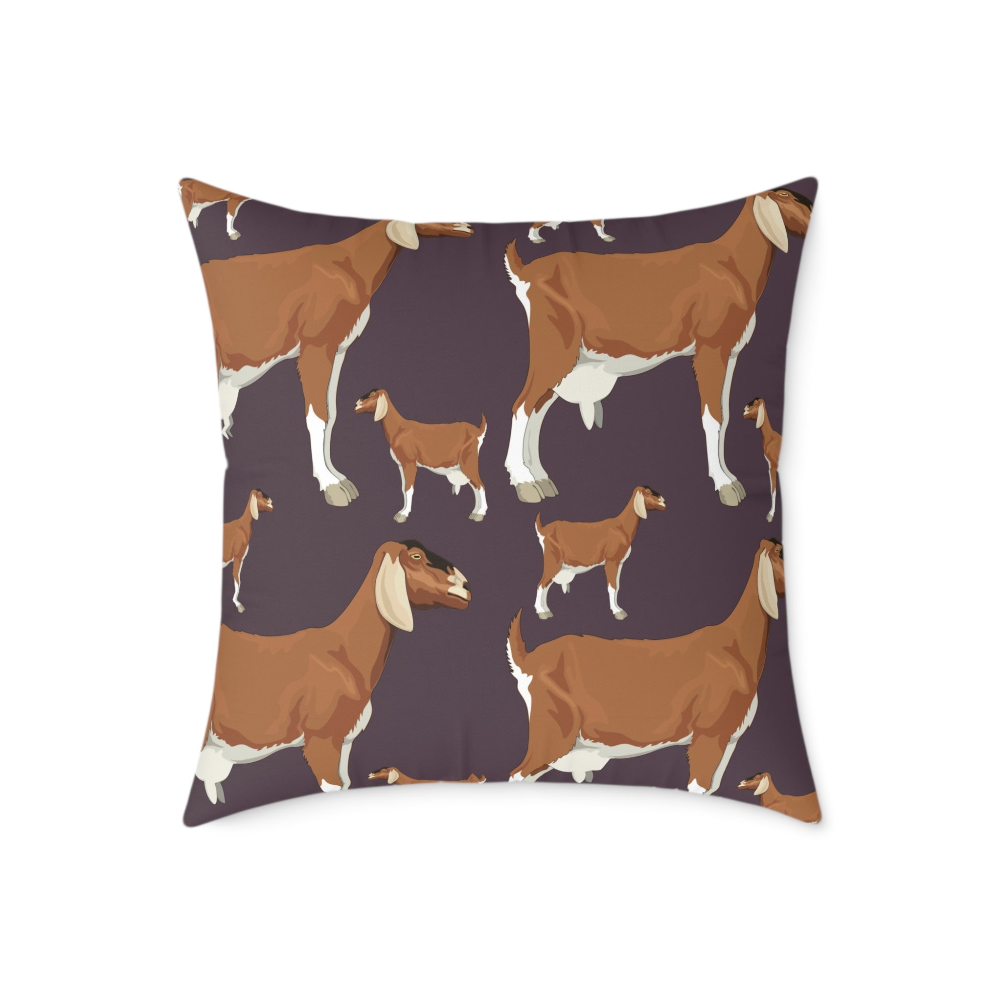 Goat Throw Pillow | Farmhouse Goat Accent Pillow | Rustic Goat Home Decor Cushion | Country Farm Animal Pillow | Gumpert Homestead