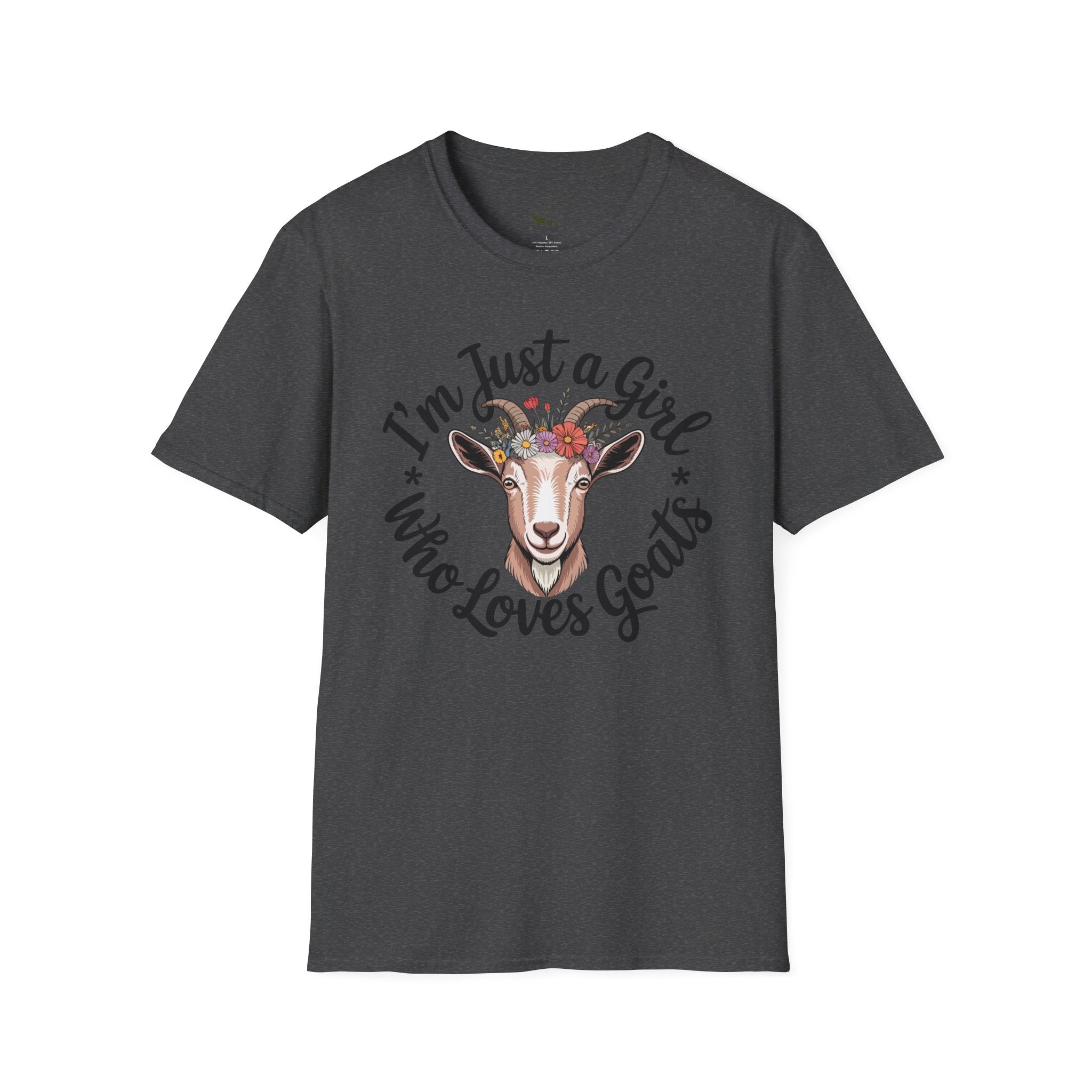 I’m Just a Girl Who Loves Goats Floral Unisex T-Shirt | Cute Goat Lover Farm Life Tee