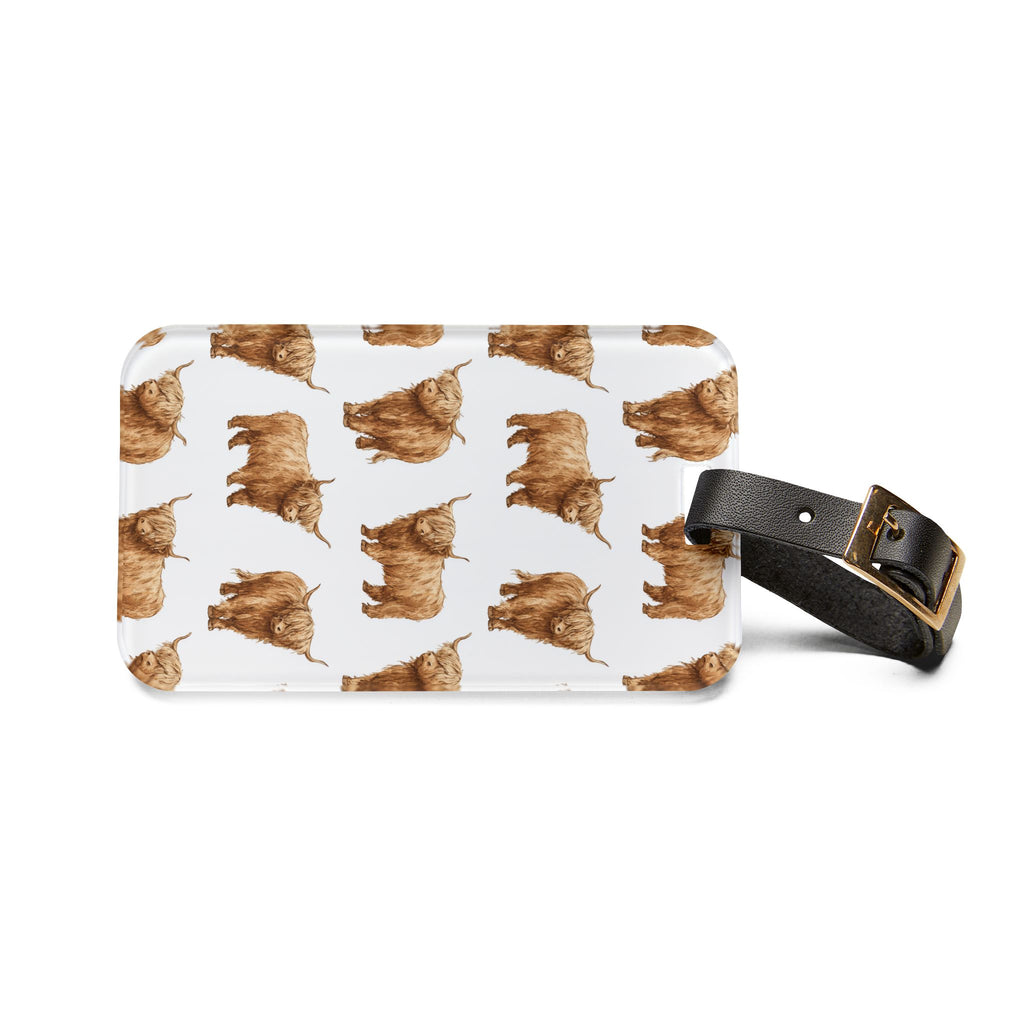 Highland Cow Luggage Tag | Rustic Farmhouse Travel Accessory | Cow Lover Suitcase Tag | Western Travel Bag Identifier | Gumpert Homestead