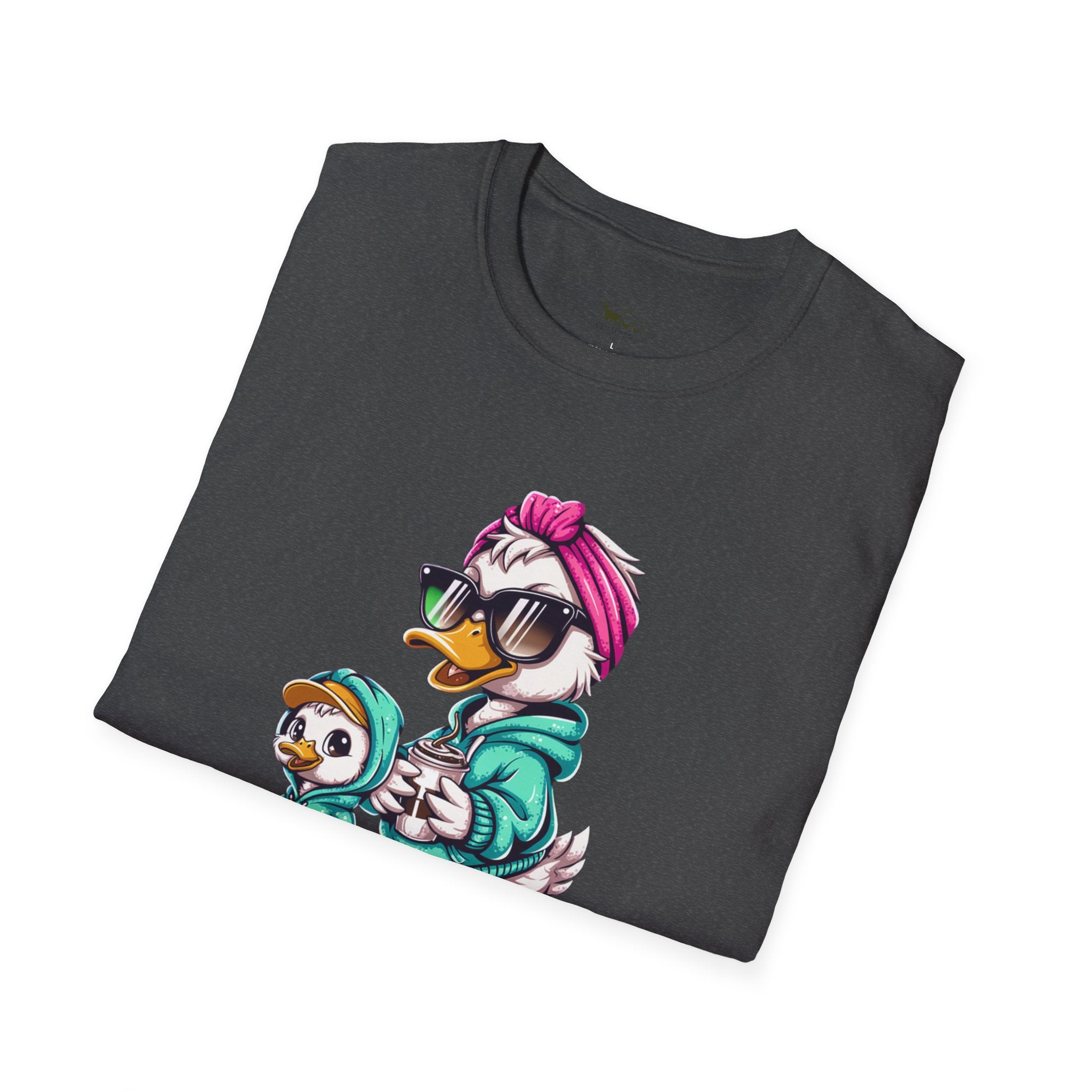 Motherhood Is the Realest Hood Cute Duck Mom Unisex T-Shirt | Funny Farm Mom Graphic Tee