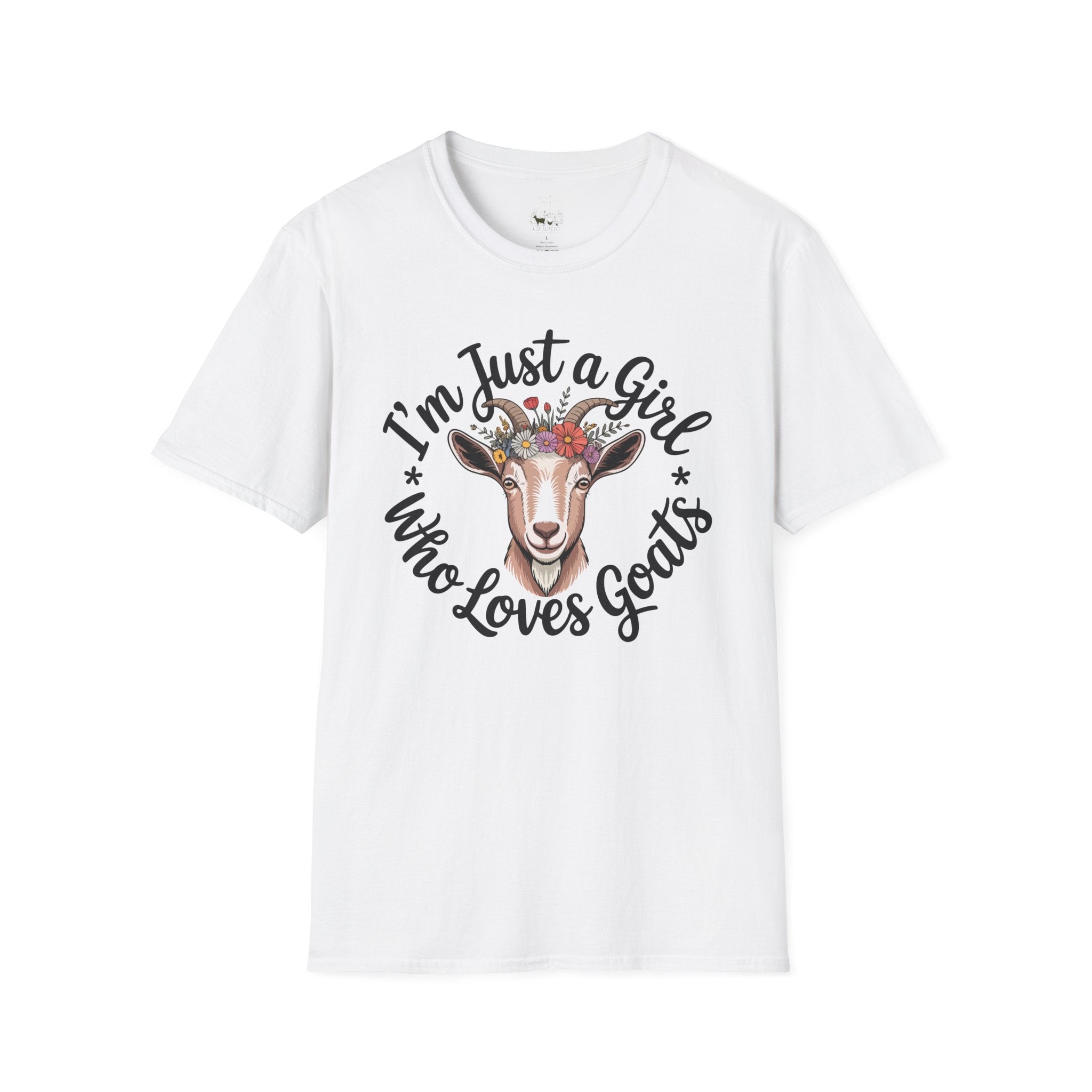 I’m Just a Girl Who Loves Goats Floral Unisex T-Shirt | Cute Goat Lover Farm Life Tee