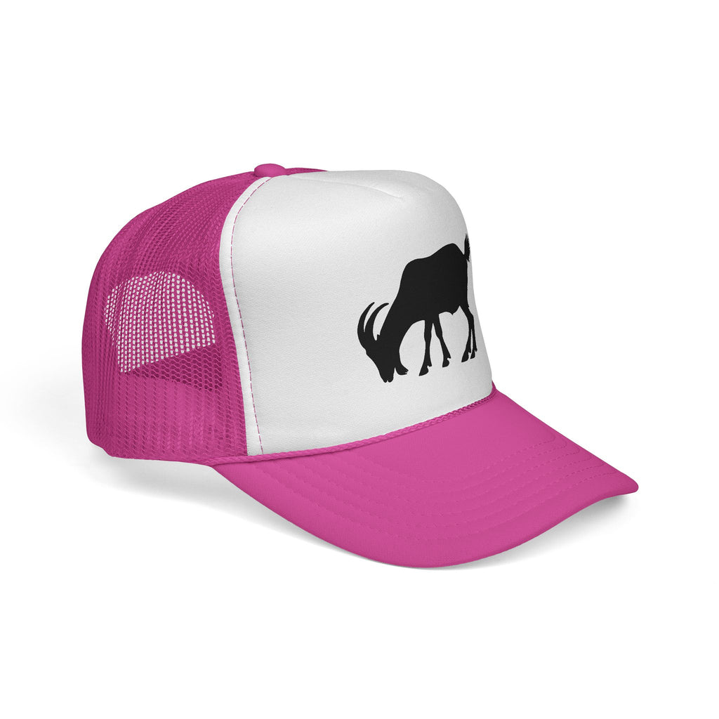 Goat Silhouette Trucker Hat – Farm Goat Hat, Homestead Goat Keeper Cap, Minimalist Farm Life Snapback