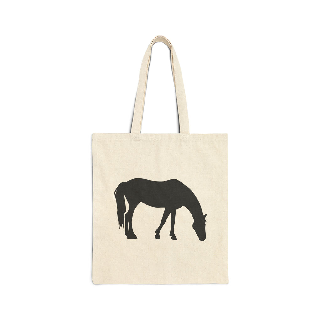 Horse Silhouette Canvas Tote Bag | Equestrian Farm Tote | Minimalist Horse Lover Market Bag | Rustic Farmhouse Country Tote