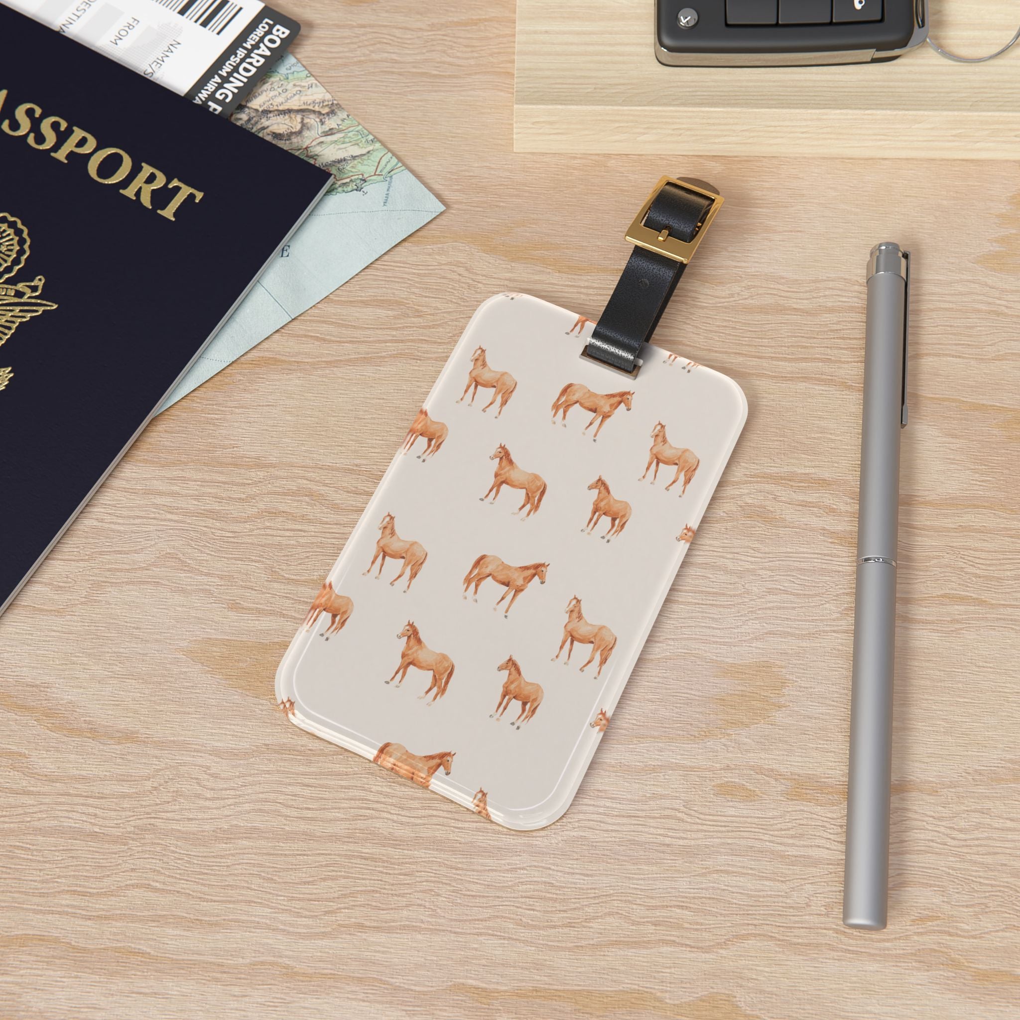 Horse Luggage Tag | Equestrian Travel Accessory | Farmhouse Horse Suitcase Tag | Western Travel Bag Identifier | Gumpert Homestead