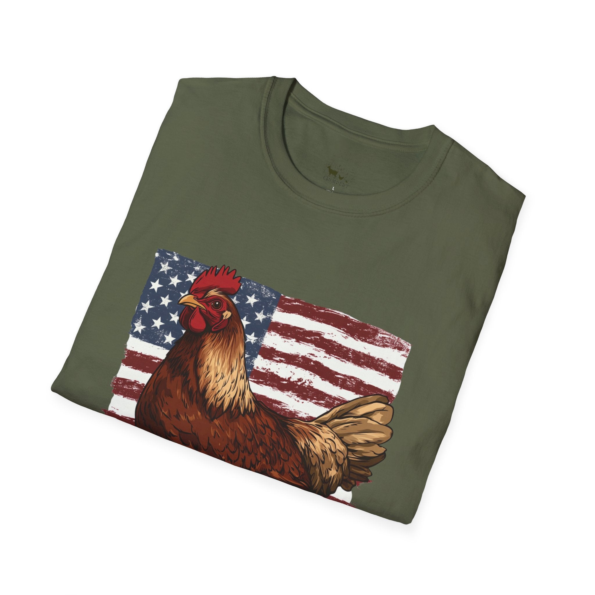 American Flag Chickens T-Shirt – American Flag Hen Shirt, Farm Life Tee, 4th of July Chicken Shirt, Backyard Chicken Keeper Gift, Homestead Farm Apparel