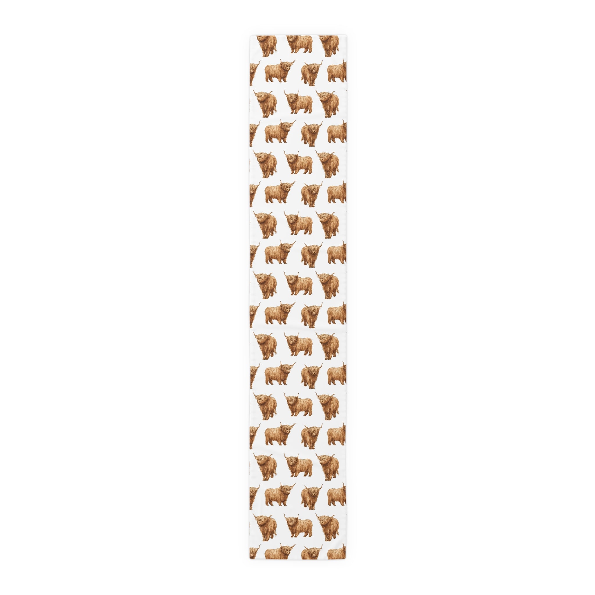 Highland Cow Farmhouse Table Runner | Rustic Farm Cattle Kitchen Decor | Country Cottagecore Dining Table Linen | Homestead Cow Table Decor