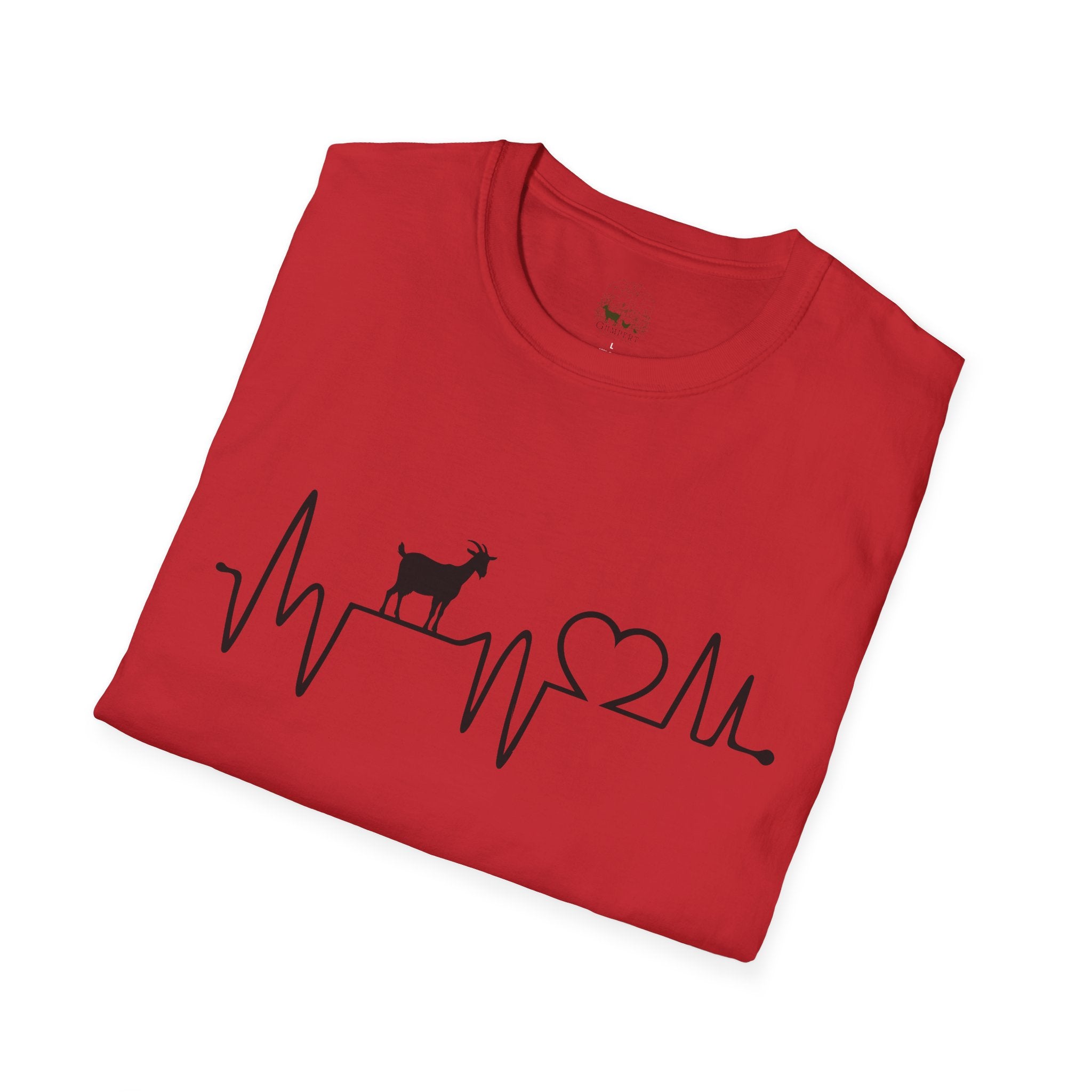 Goat Heartbeat Unisex T-Shirt | Minimalist Goat Lover ECG Farm Life Tee