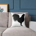 Farmhouse Rooster Silhouette Throw Pillow – Rustic Chicken Decor Cushion, Neutral Country Homestead Accent Pillow