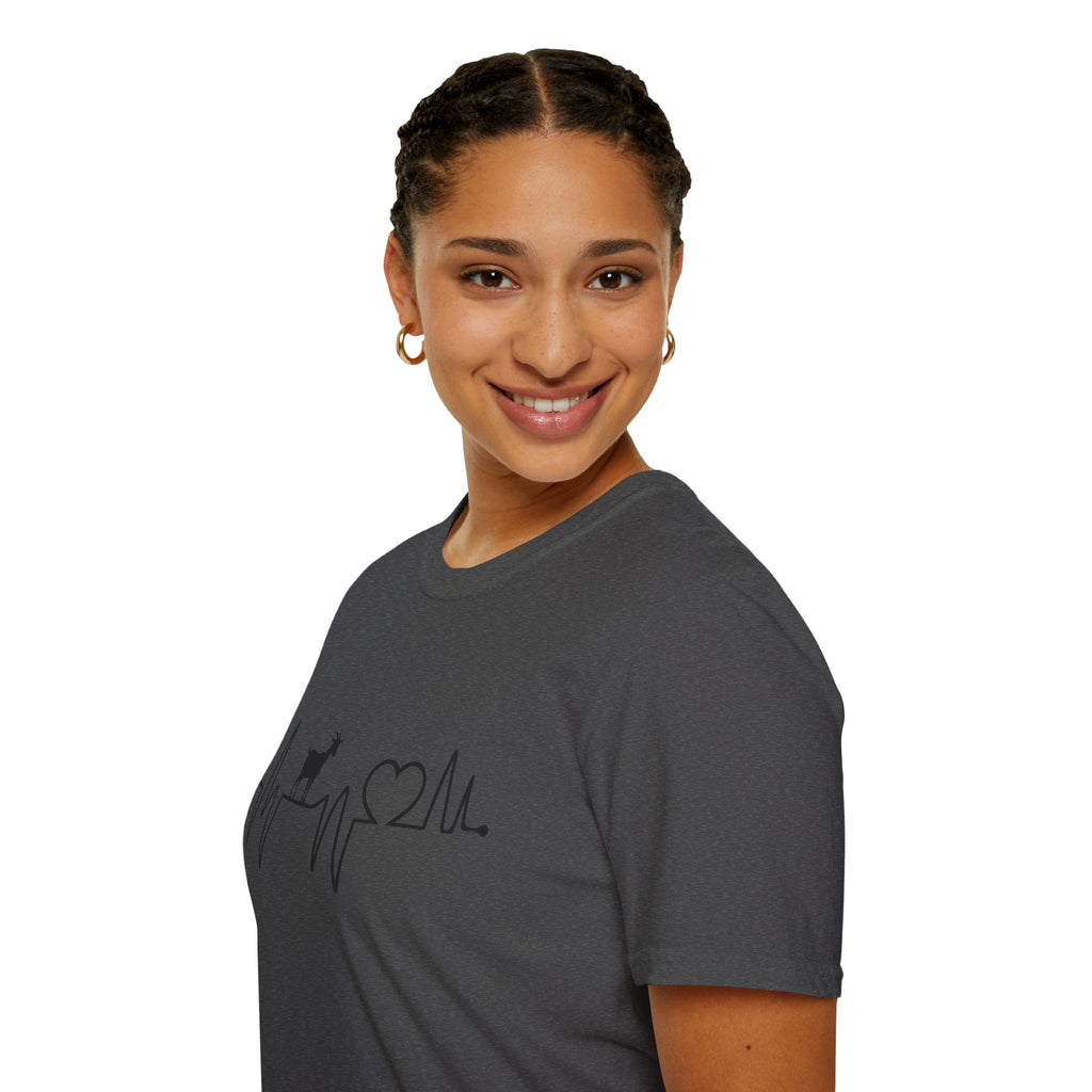 Goat Heartbeat Unisex T-Shirt | Minimalist Goat Lover ECG Farm Life Tee