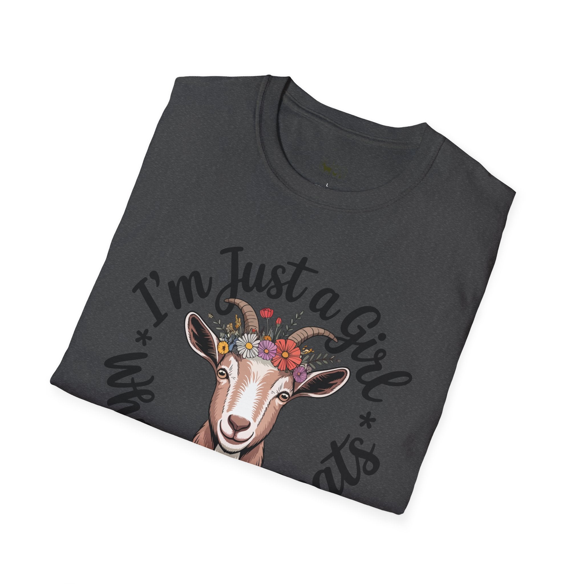 I’m Just a Girl Who Loves Goats Floral Unisex T-Shirt | Cute Goat Lover Farm Life Tee