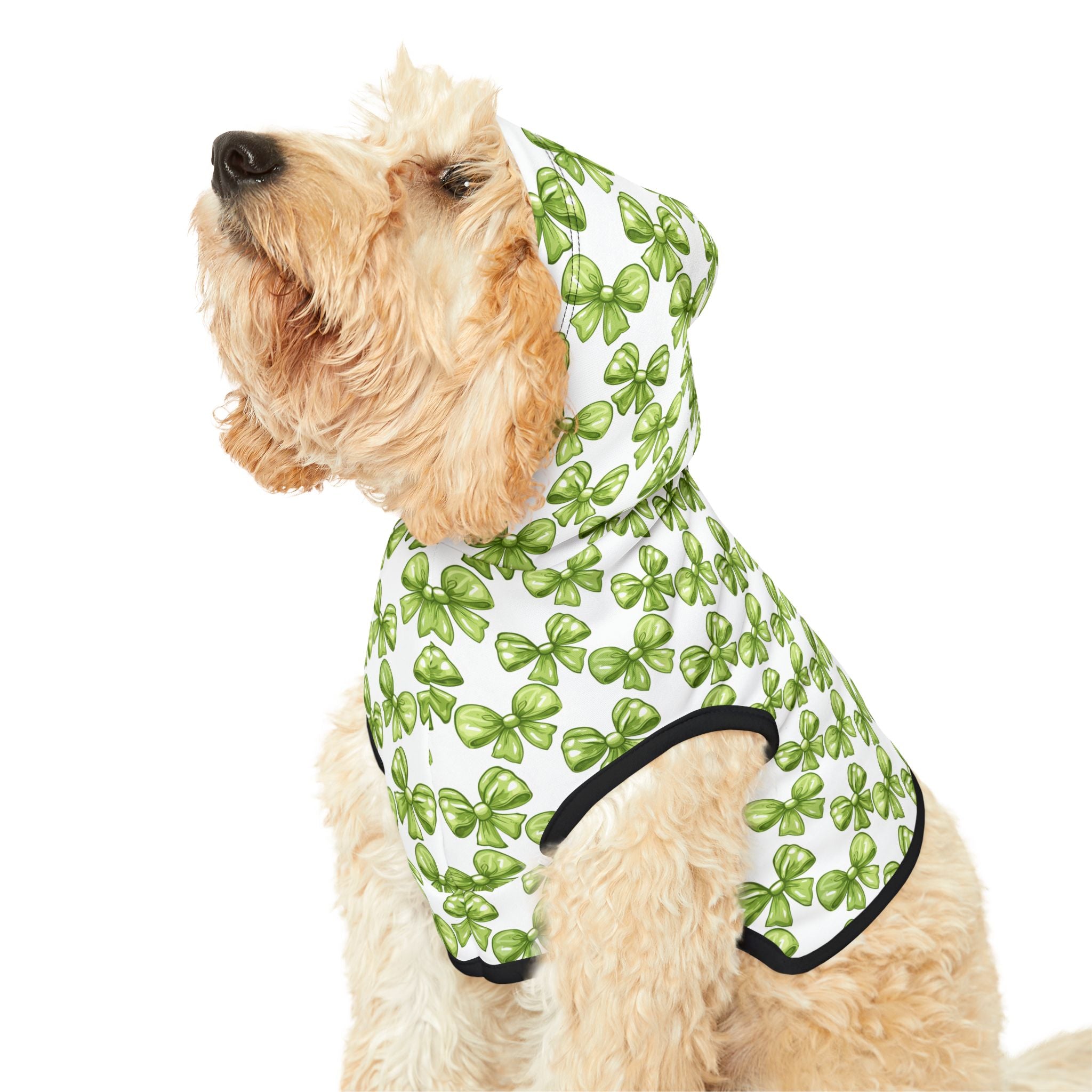 Lime Coquette Bows Cute Pet Hoodie - Adorable Puppy Sweater, Small Dog Outfit, Furry Friend Gift, Pet Apparel, Animal Lover Present