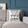 “Just a Girl That Loves Peckers” Throw Pillow – Funny Chicken Farmhouse Decor Cushion, Cute Homestead Accent Pillow