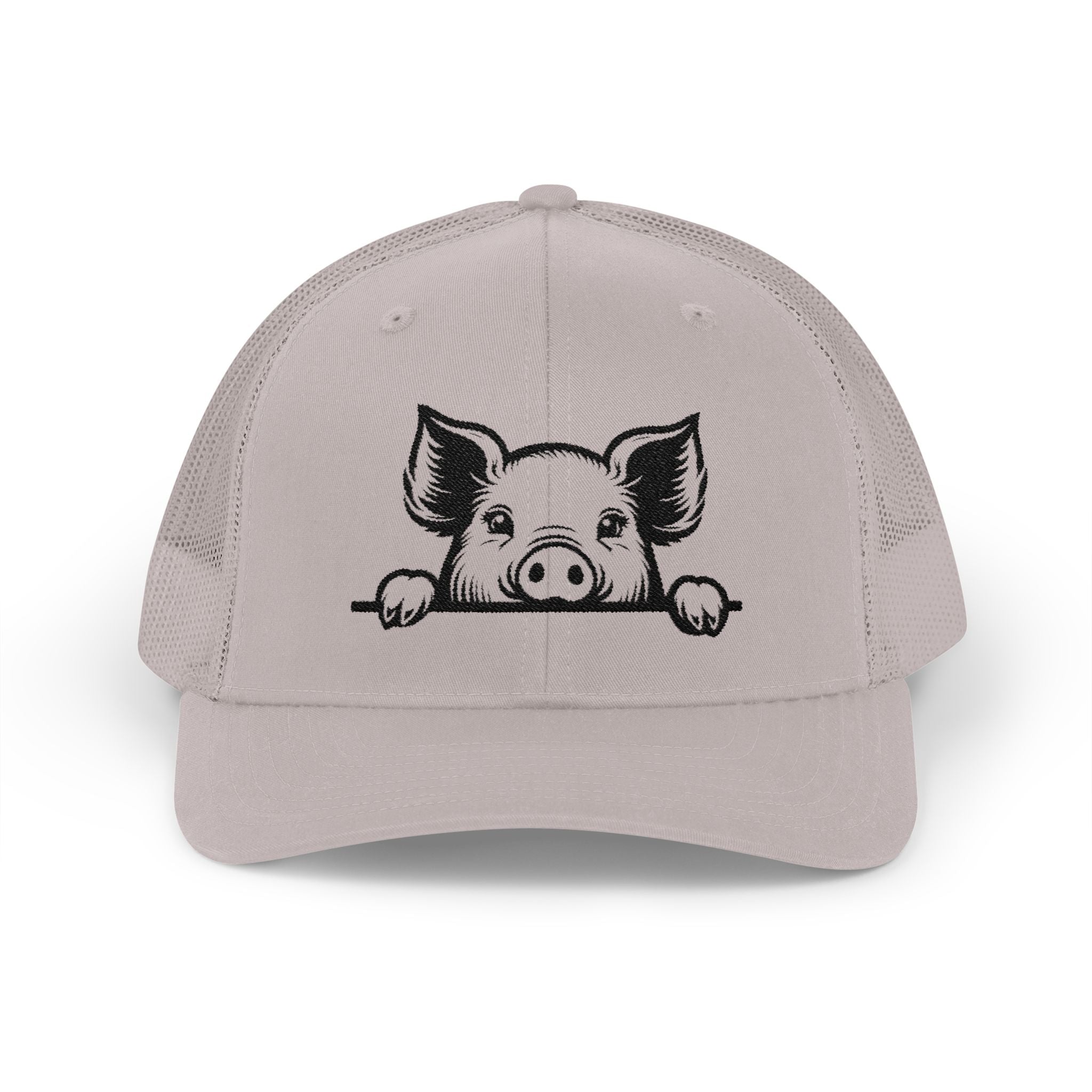 Peekaboo Pig Pink Trucker Hat | Farm Life Mesh Snapback Cap | Cute Pig Lover Hat | Cottagecore Farm Girl Hat | Homestead Animal Cap