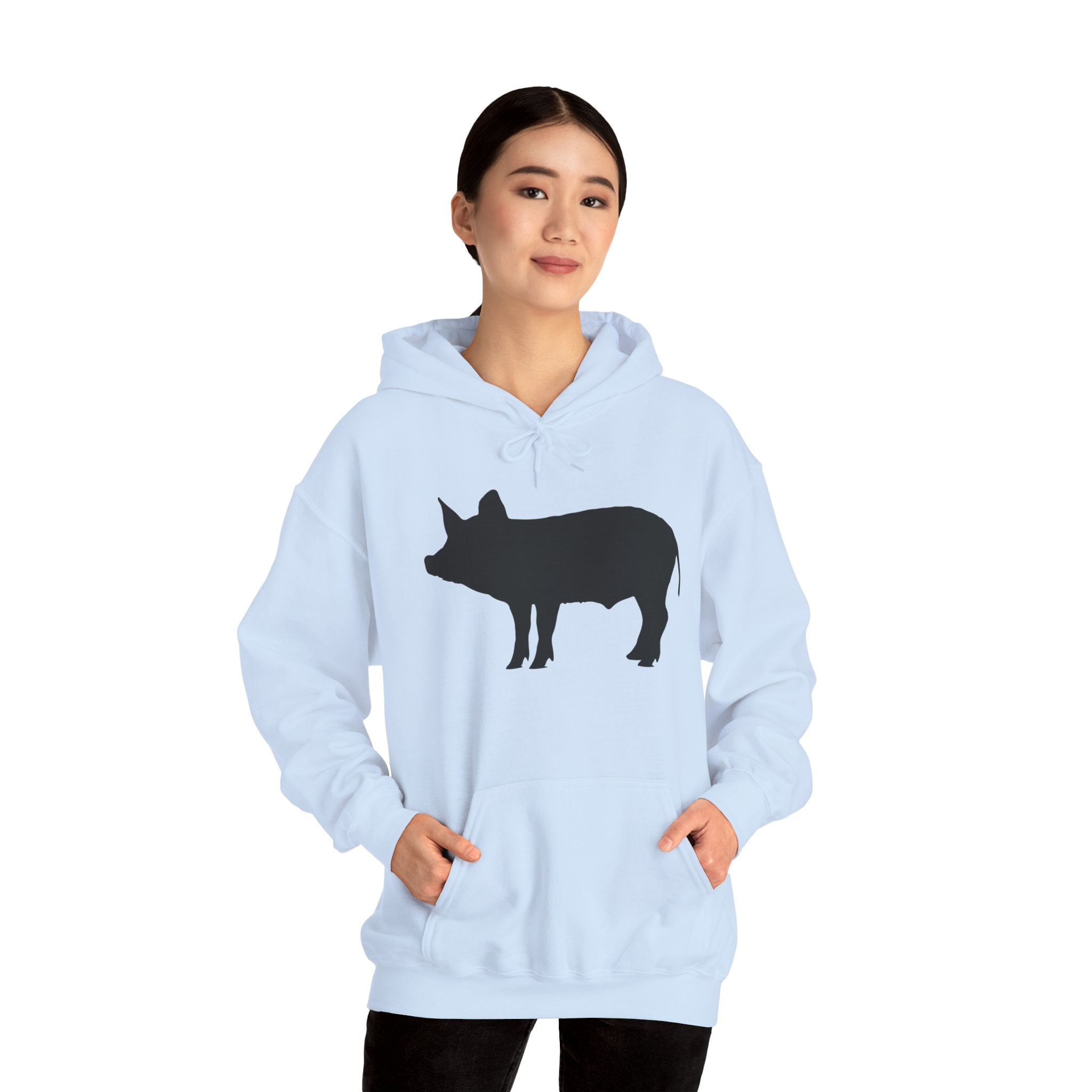 Pig Silhouette Hoodie – Farm Life Sweatshirt, Pig Lover Pullover, Homestead Hoodie, Mini Pig Apparel, Farm Animal Hoodie, Country Living Unisex Hoodie