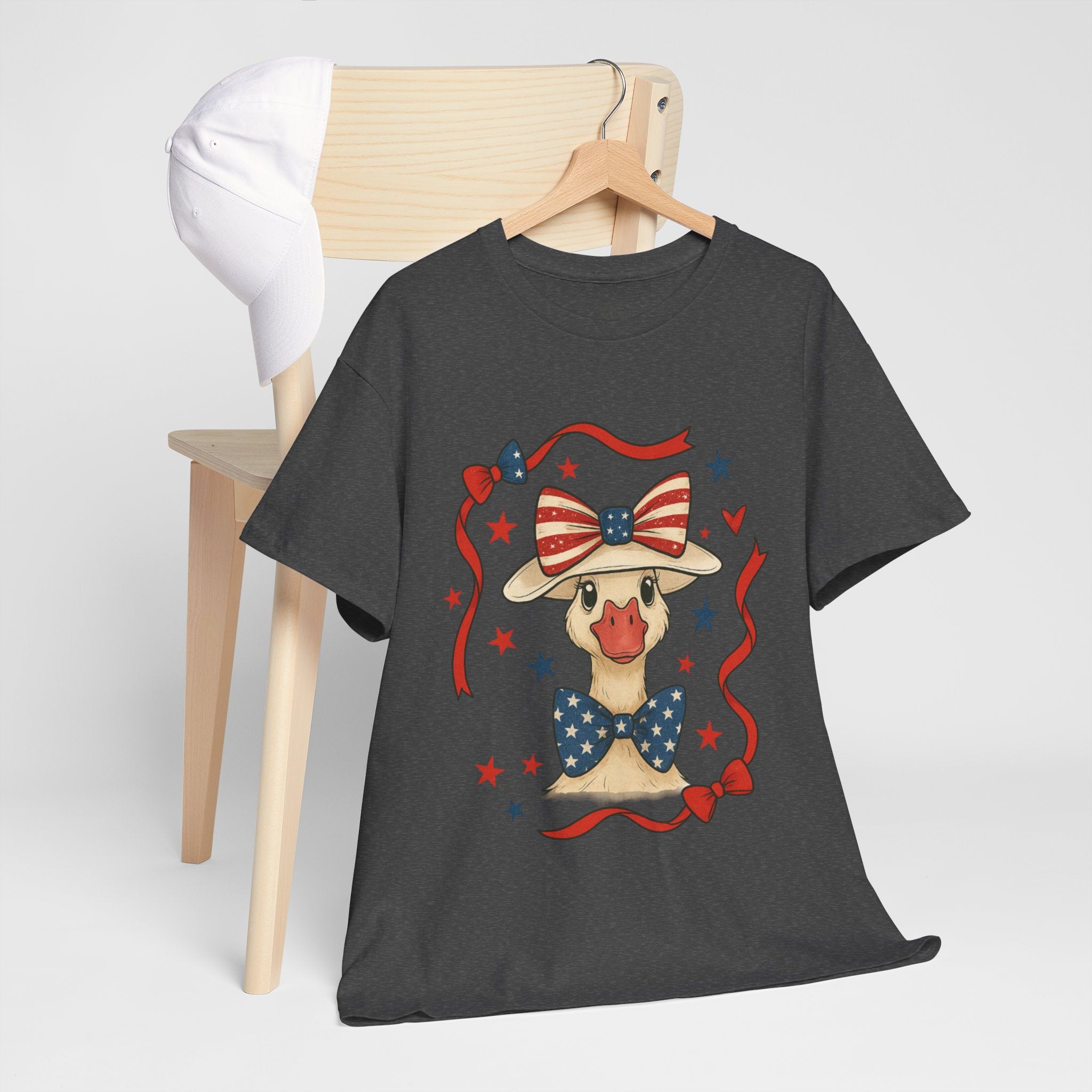 4th of July Goose T-Shirt | Patriotic Farm Goose Graphic Tee | Americana Country Shirt | Red White Blue Farm Animal Shirt | Homestead Summer Apparel
