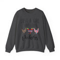 Just a Girl That Loves Peckers Sweatshirt – Funny Chicken Crewneck, Farmhouse Homestead Chicken Mom Pullover