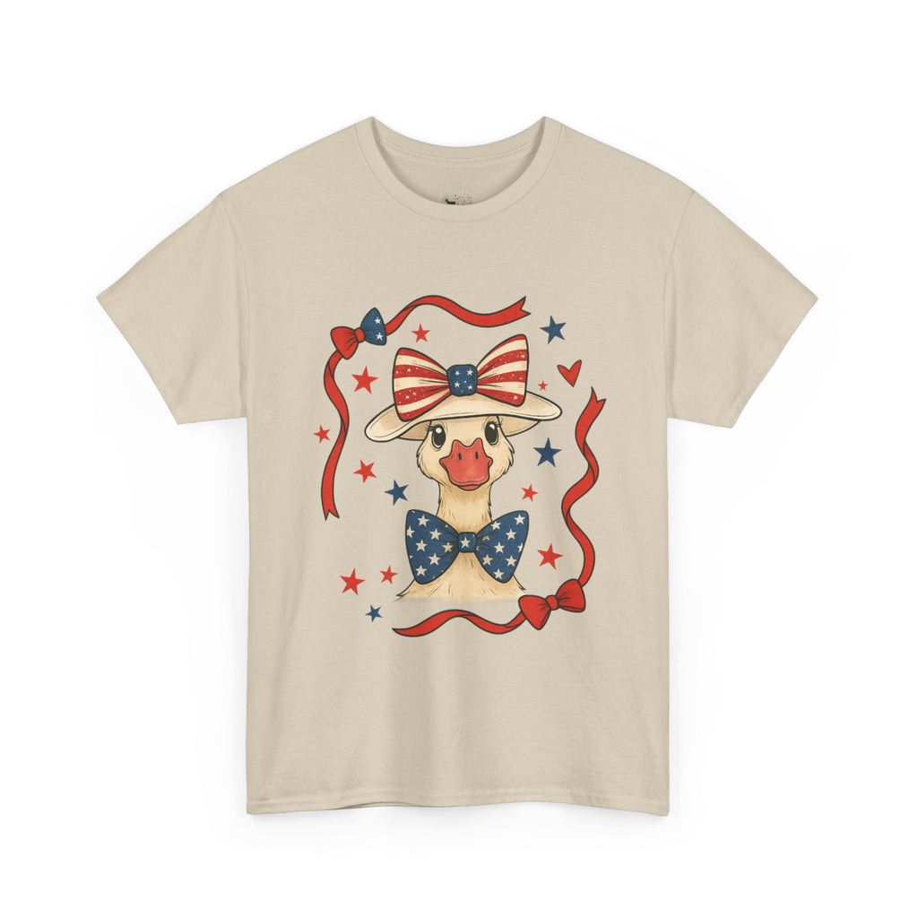 4th of July Goose T-Shirt | Patriotic Farm Goose Graphic Tee | Americana Country Shirt | Red White Blue Farm Animal Shirt | Homestead Summer Apparel