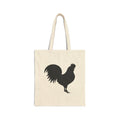 Rooster Silhouette Canvas Tote Bag – Farmhouse Chicken Market Bag, Minimalist Homestead Reusable Tote