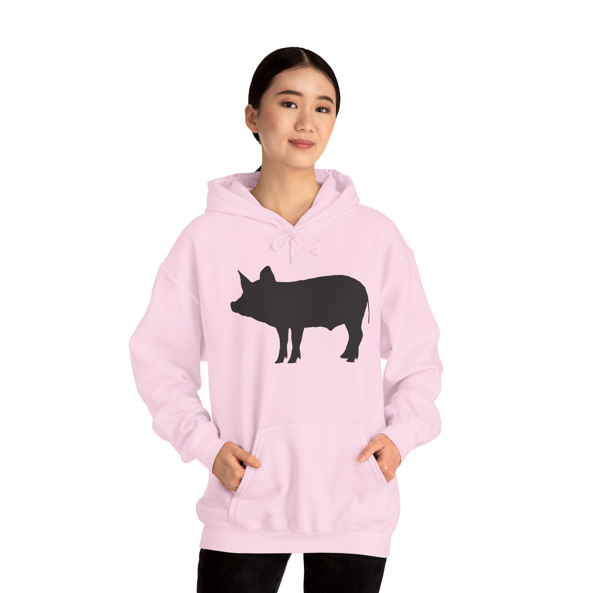 Pig Silhouette Hoodie – Farm Life Sweatshirt, Pig Lover Pullover, Homestead Hoodie, Mini Pig Apparel, Farm Animal Hoodie, Country Living Unisex Hoodie