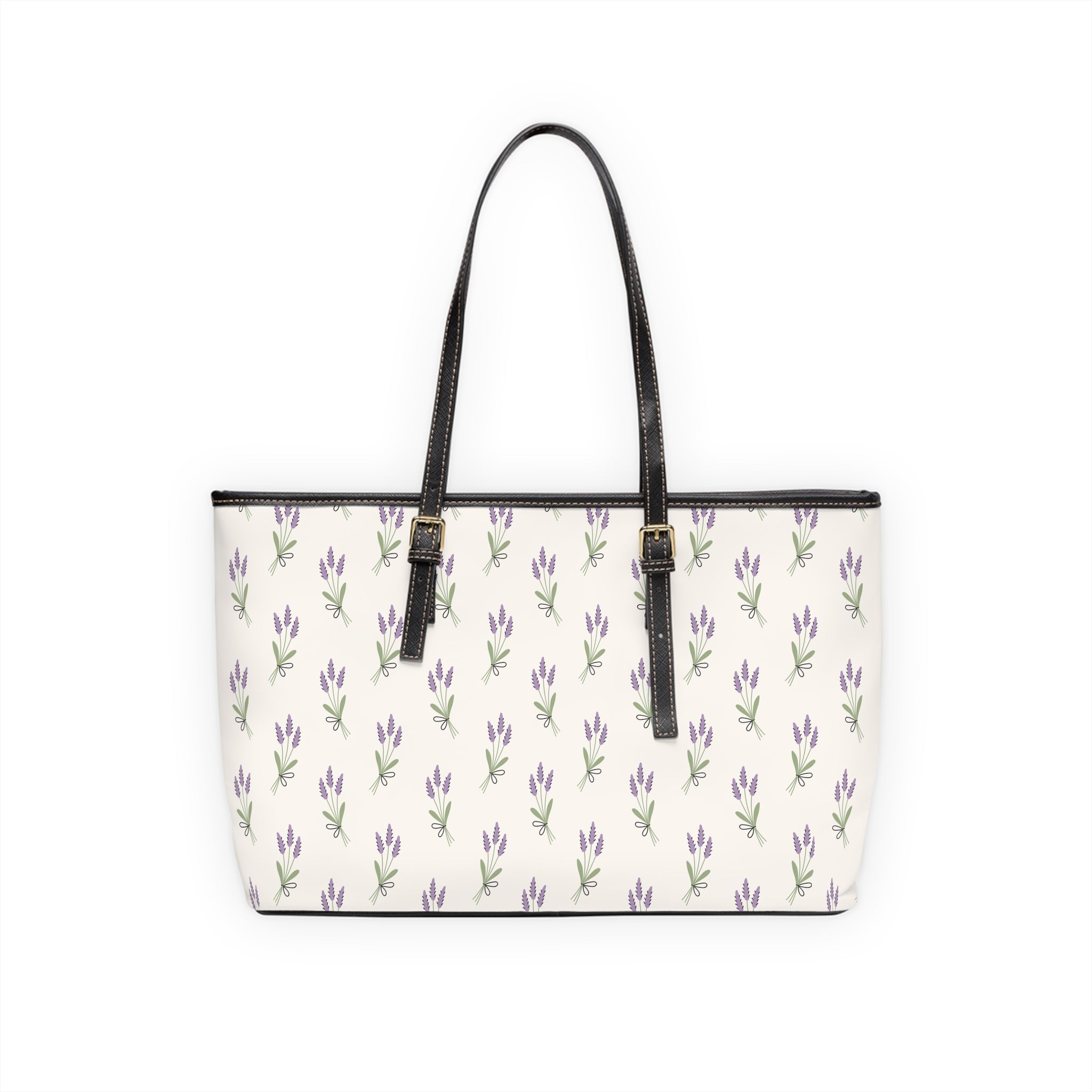 Lavender Floral Shoulder Bag | Cottagecore Farmhouse Tote Purse | Floral Market Bag | Homestead Everyday Handbag | Country Style PU Leather Bag