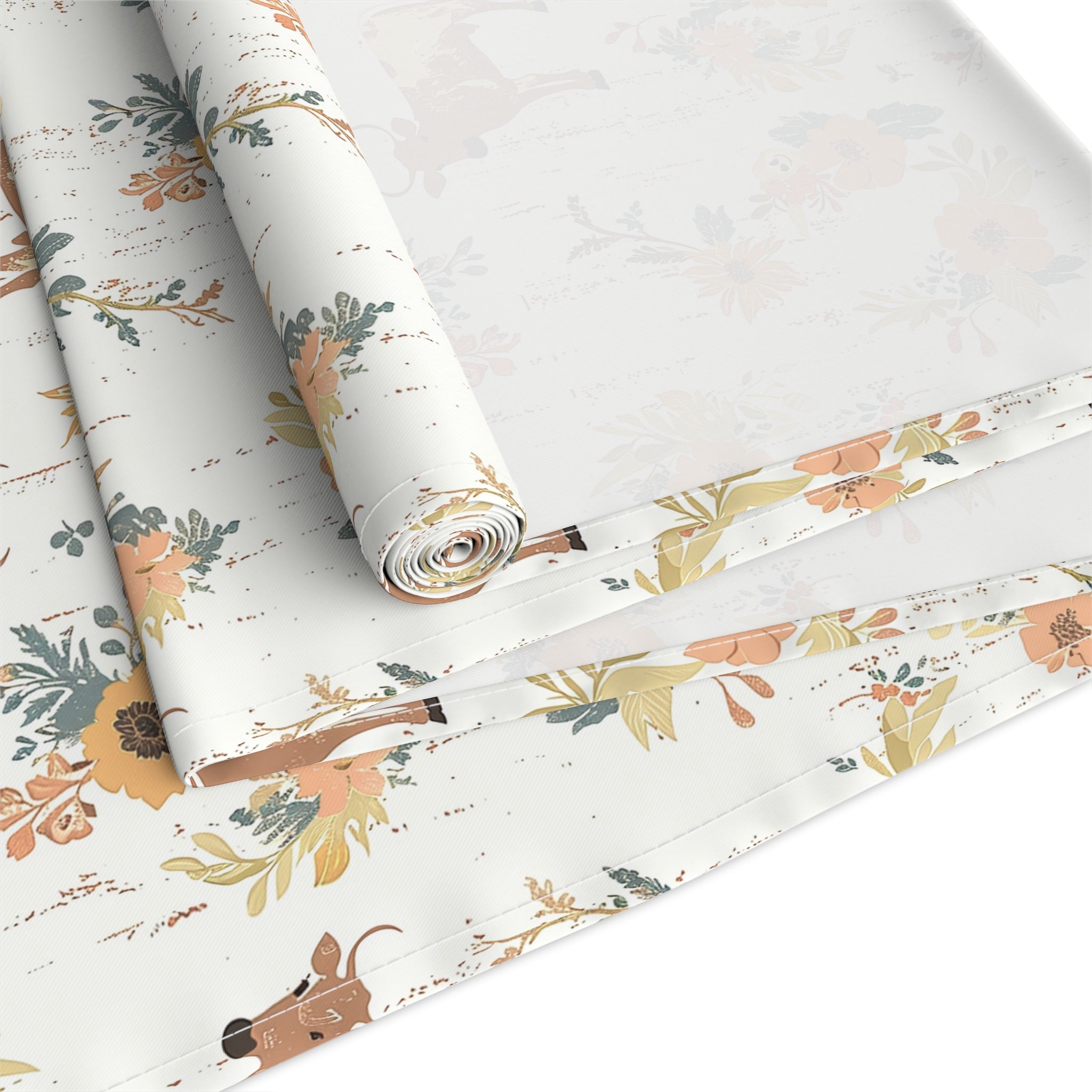 Floral Cow Farmhouse Table Runner | Cottagecore Country Dining Table Decor | Rustic Farm Animal Table Linen | Homestead Kitchen Runner