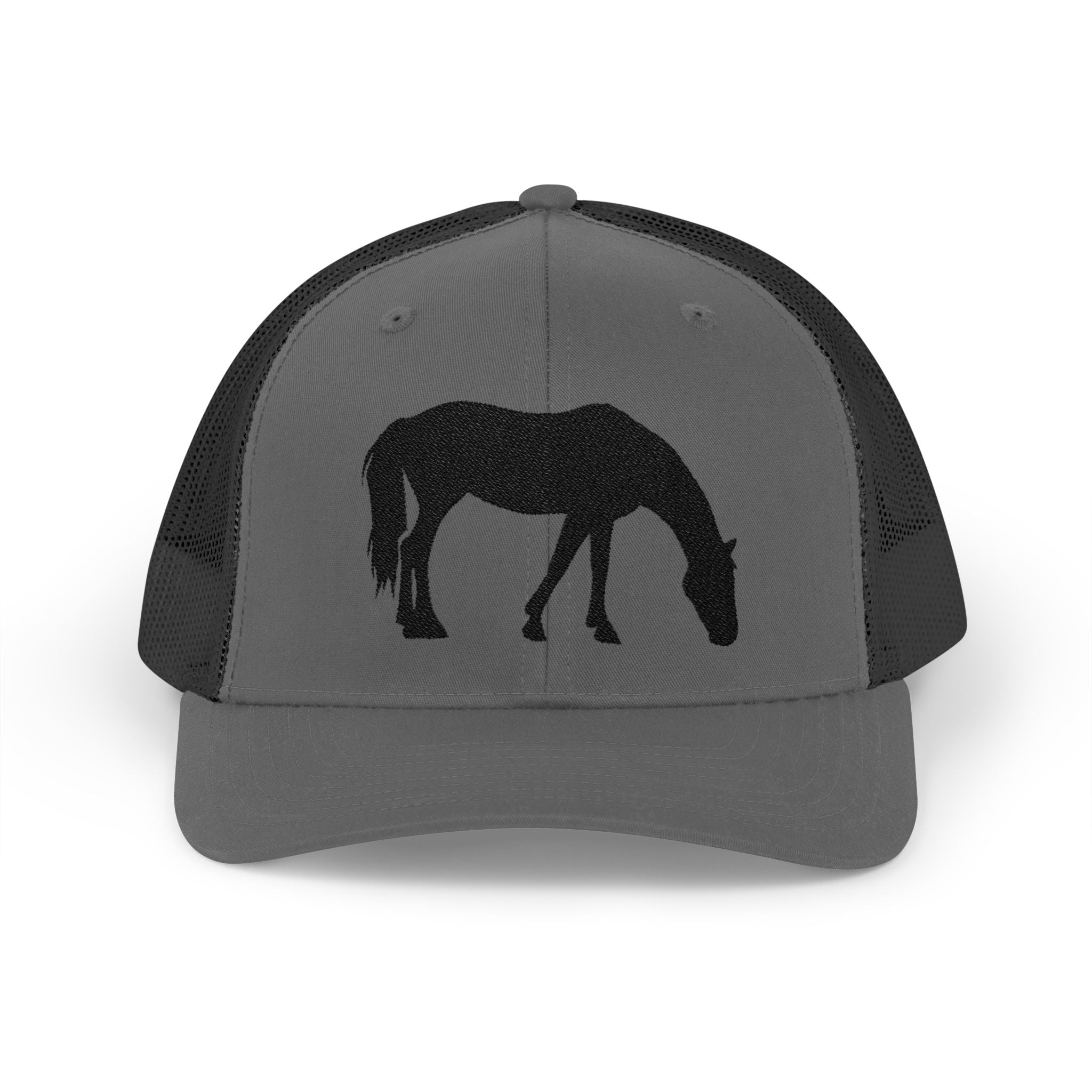 Grazing Horse Trucker Hat | Farm Life Mesh Snapback Cap | Equestrian Horse Lover Hat | Rustic Ranch & Cottagecore Farm Cap