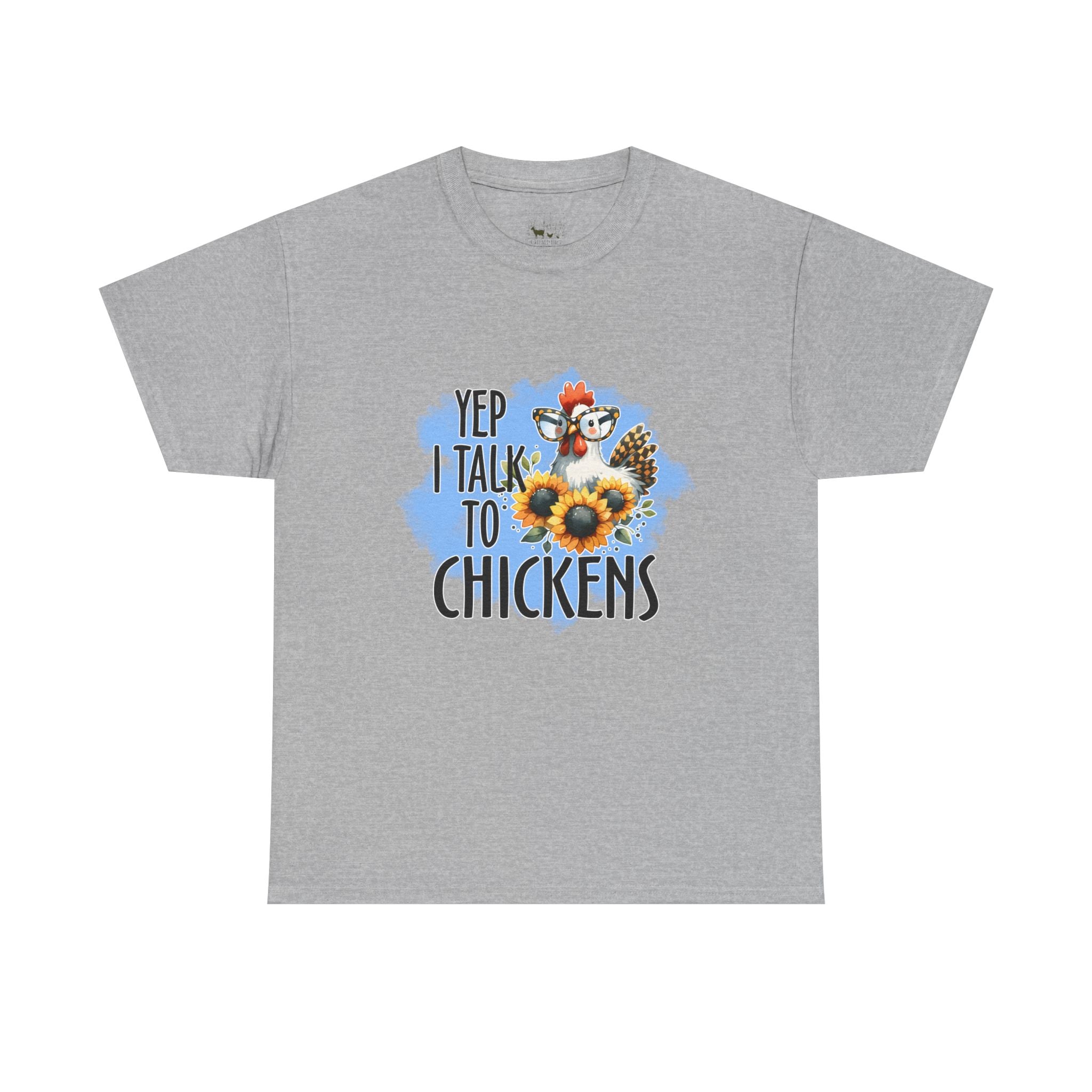 Yep I Talk to Chickens T-Shirt – Funny Chicken Mom Tee, Sunflower Chicken Shirt, Farmhouse Homestead Apparel