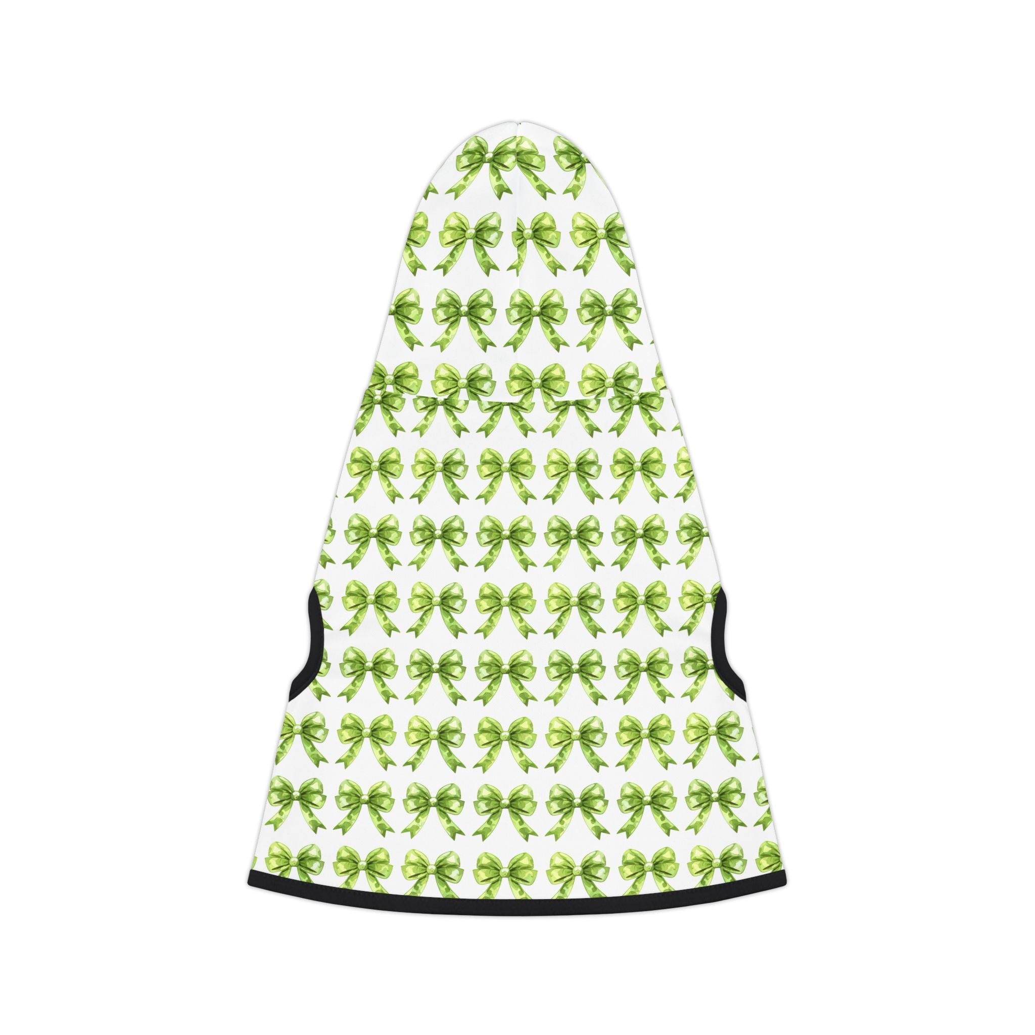 Green Coquette Bows Cute Pet Hoodie - Adorable Puppy Sweater, Small Dog Outfit, Furry Friend Gift, Pet Apparel, Animal Lover Present