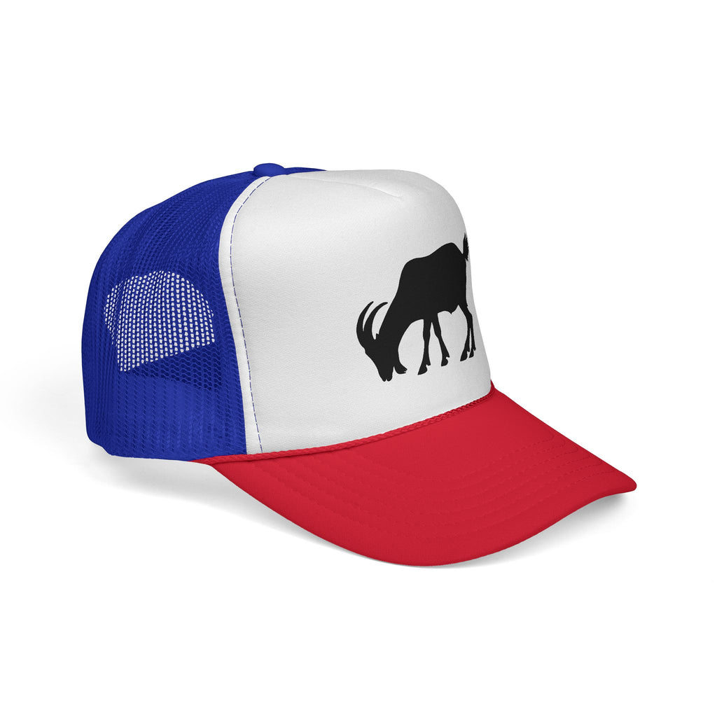 Goat Silhouette Trucker Hat – Farm Goat Hat, Homestead Goat Keeper Cap, Minimalist Farm Life Snapback