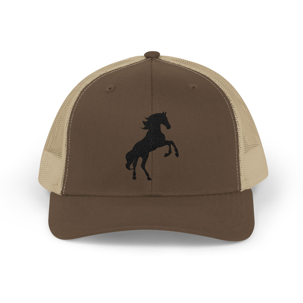 Rearing Horse Trucker Hat | Western Equestrian Mesh Snapback Cap | Rustic Ranch Horse Lover Hat | Farm Life Country Cowboy Cap
